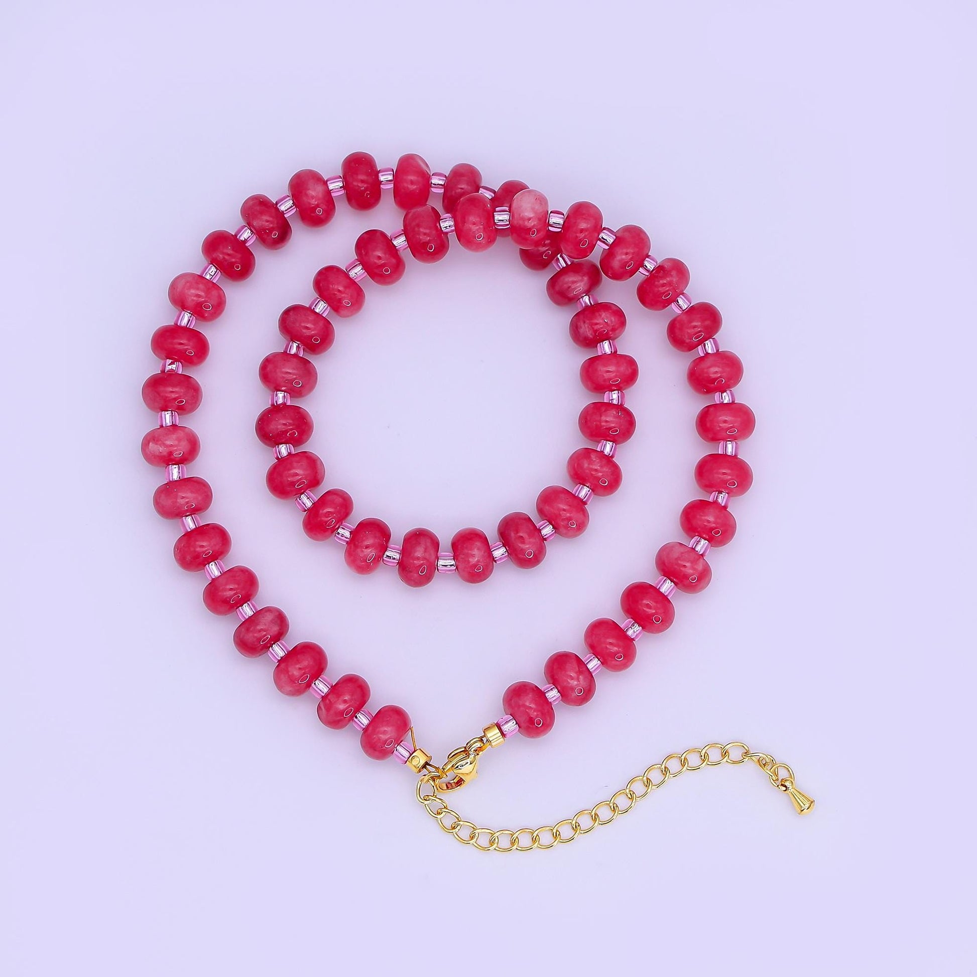 14K Gold Filled Pink Rose Quartz Natural Gemstone 16 Inch, 18 Inch Necklace | WA-3149 WA-3150