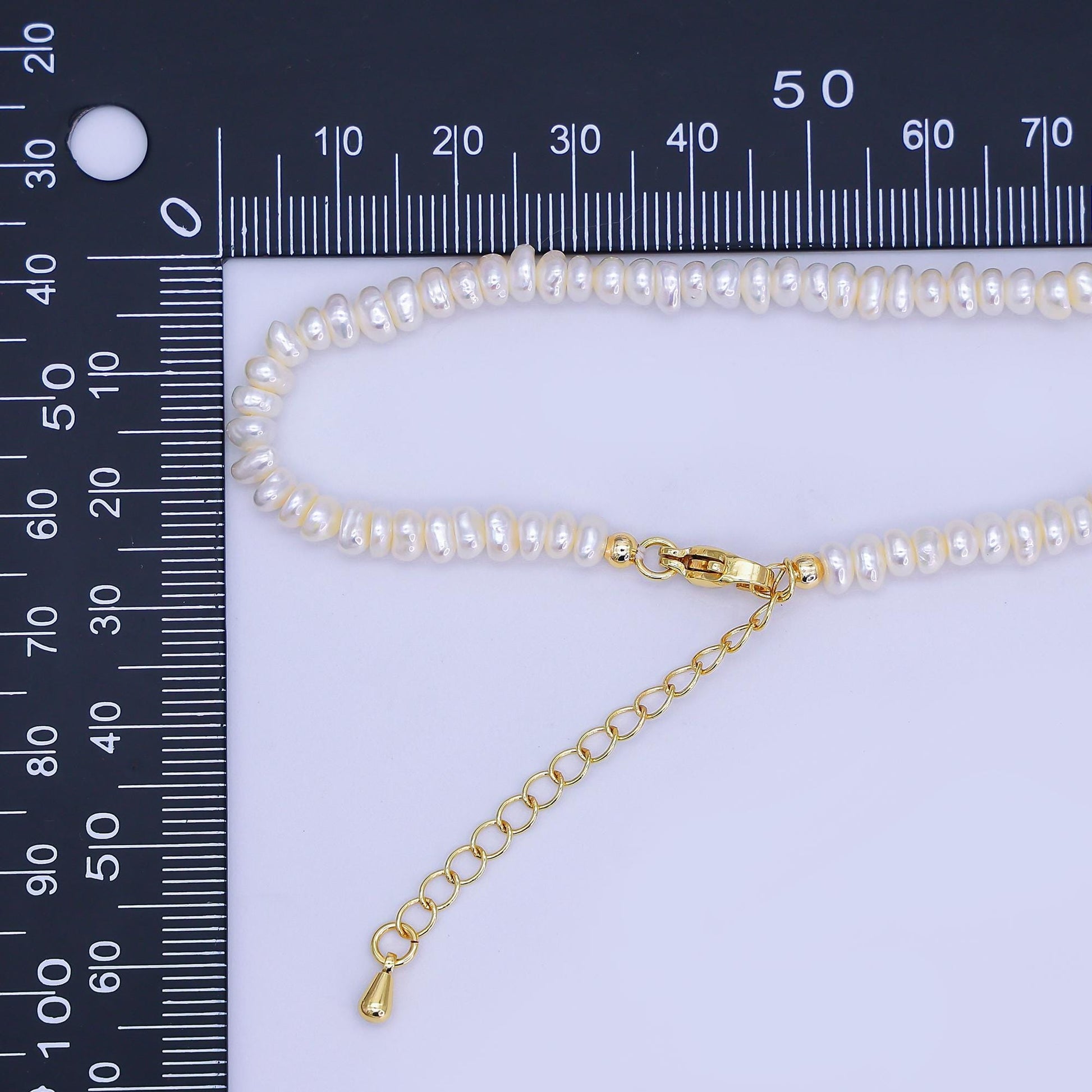 24K Gold Filled 5mm Rhondelle Freshwater Pearl 15 Inch Necklace | WA-3142