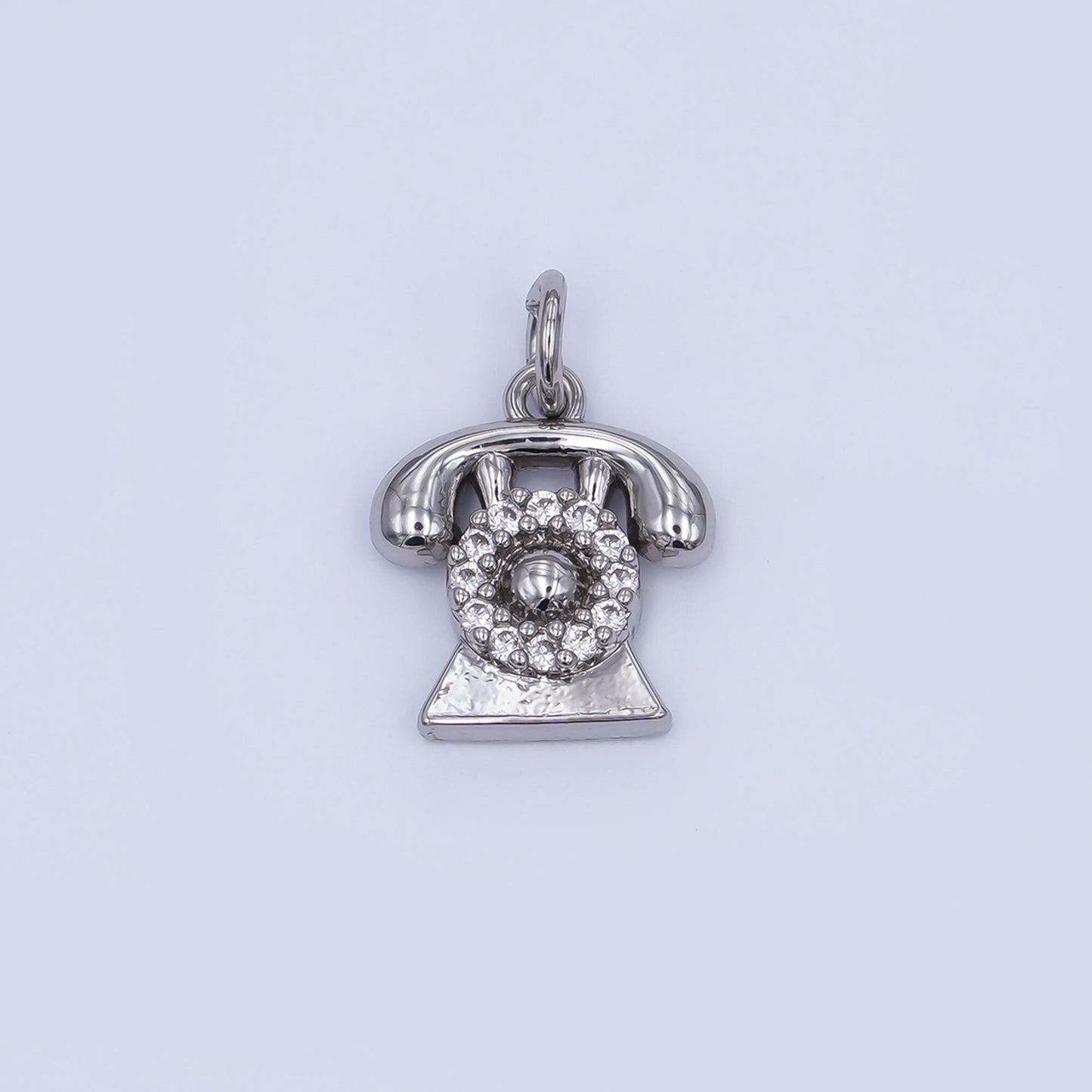 24k gold filled telephone charm pendant retro phone gadget charm necklace gift idea gold charm for bracelet necklace  w393