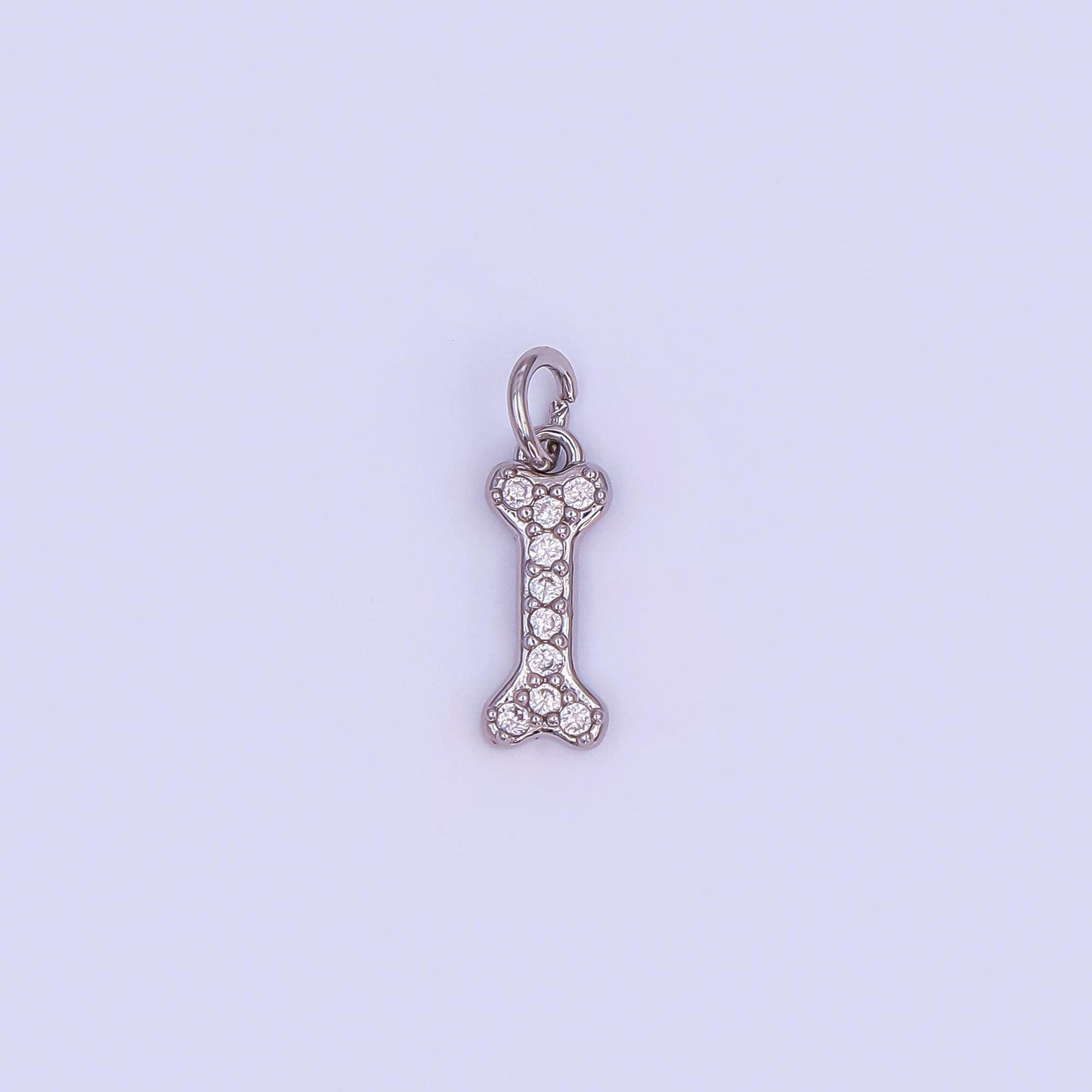 Tiny Micro pave Dog bone charm in 24k gold filled for bracelet necklace earring charm supply N-978
