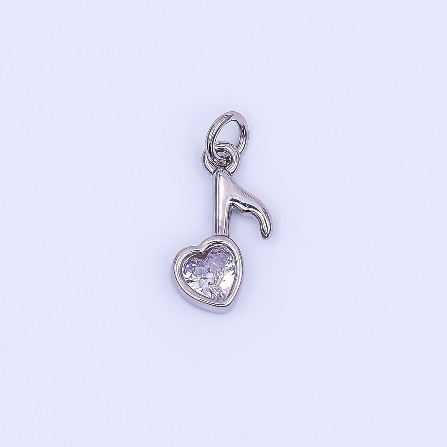 Mini Musical Eighth Note Artist Singer Music Charm Pendant in 24k Gold  Micro Pave Heart Notes Charm N-784