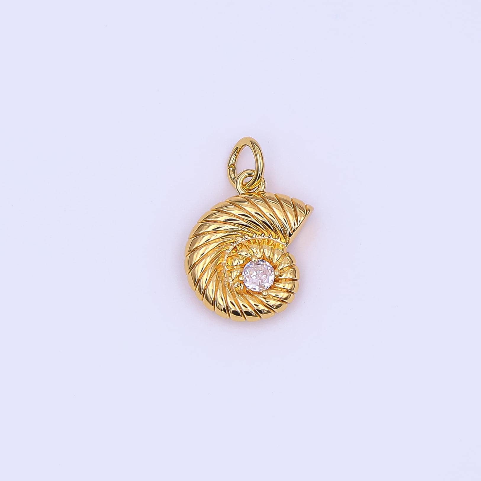 Tiny gold shell charms 24k gold filled conch shell pendant conch shell charm bracelet necklace for diy jewelry making supply N-730
