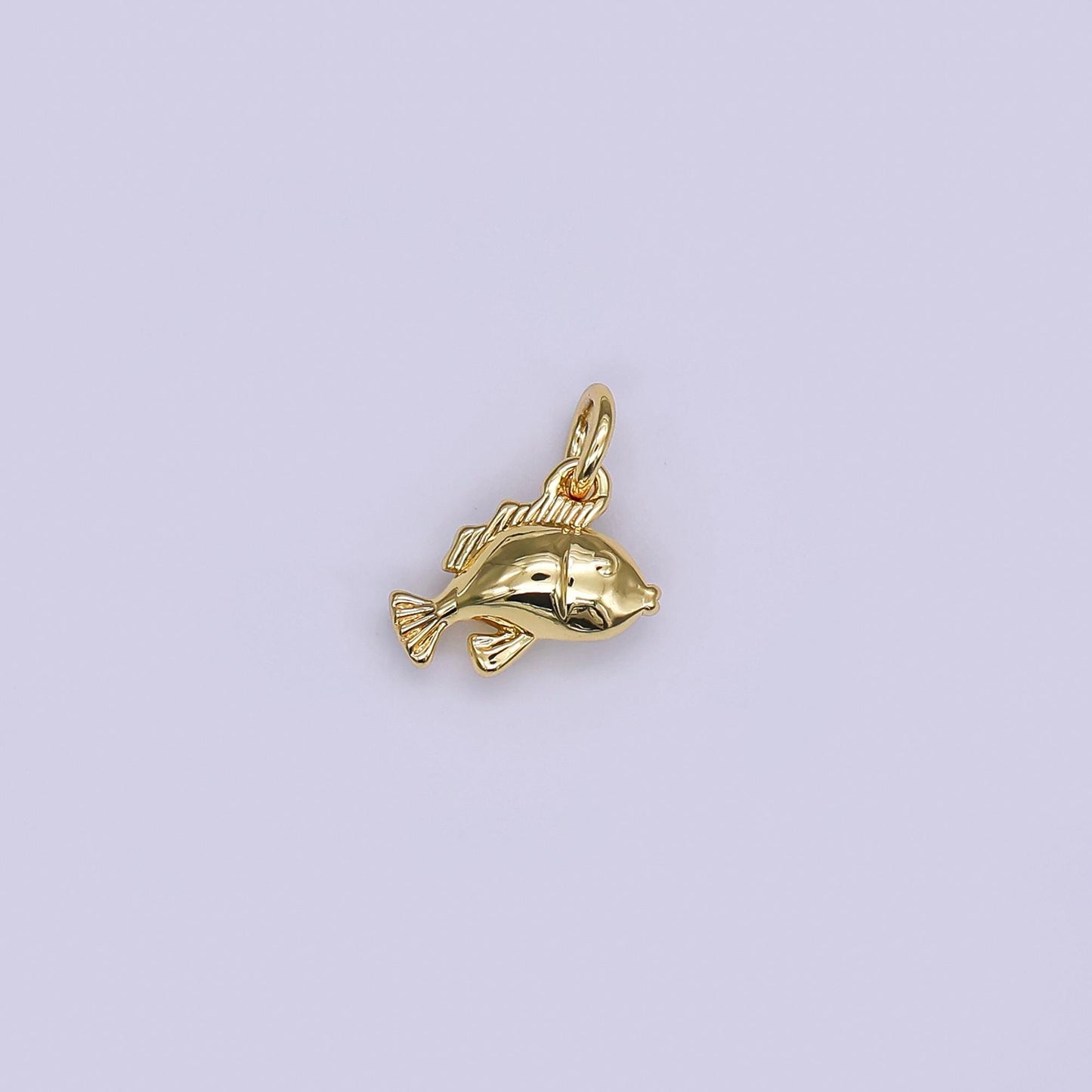 Tiny 18K Gold Filled Sea Bass Fish in Gold & Silver Ocean Under the Sea Jewelry Inspired | N-891