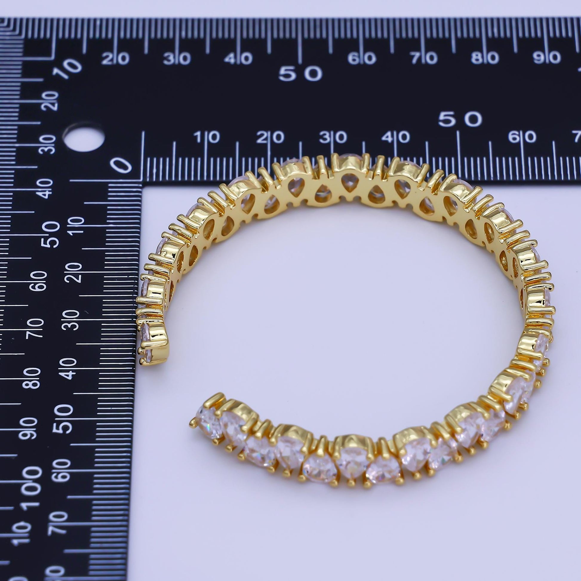 Gold Tennis Bracelet Cuff Modern Minimalist Bracelet WA-3139