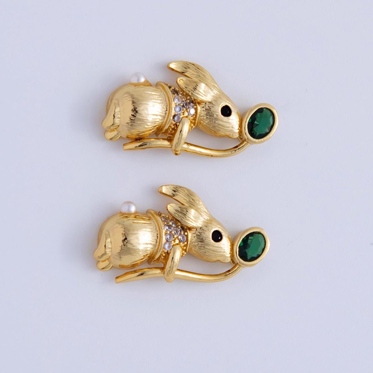 Gold filled small rabbit charm tiny bunny pendant for kids jewelry necklace bracelet earring supply AF-340