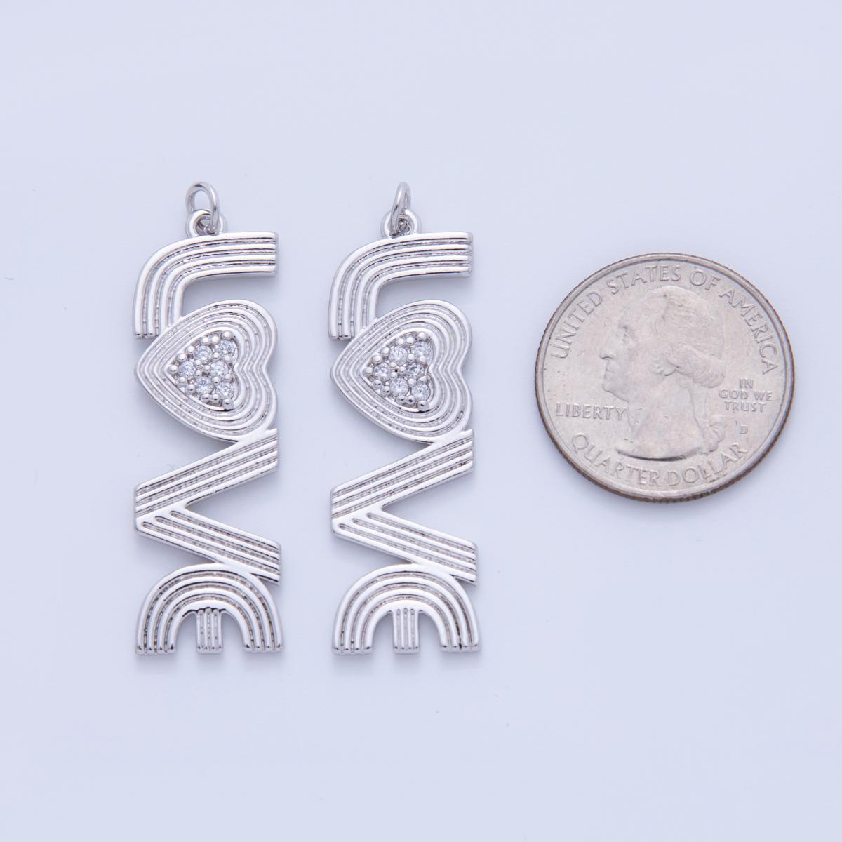 Dainty LOVE charm 18k gold filled Groovy Love script Pendant for Retro Necklace bracelet Component | AF-336
