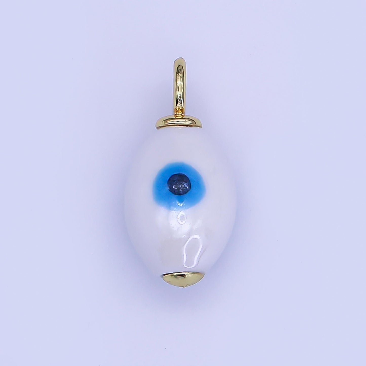 24K Gold Filled Blue, White, Green, Yellow Evil Eye Sphere Ceramic Drop Pendant | C587 C661