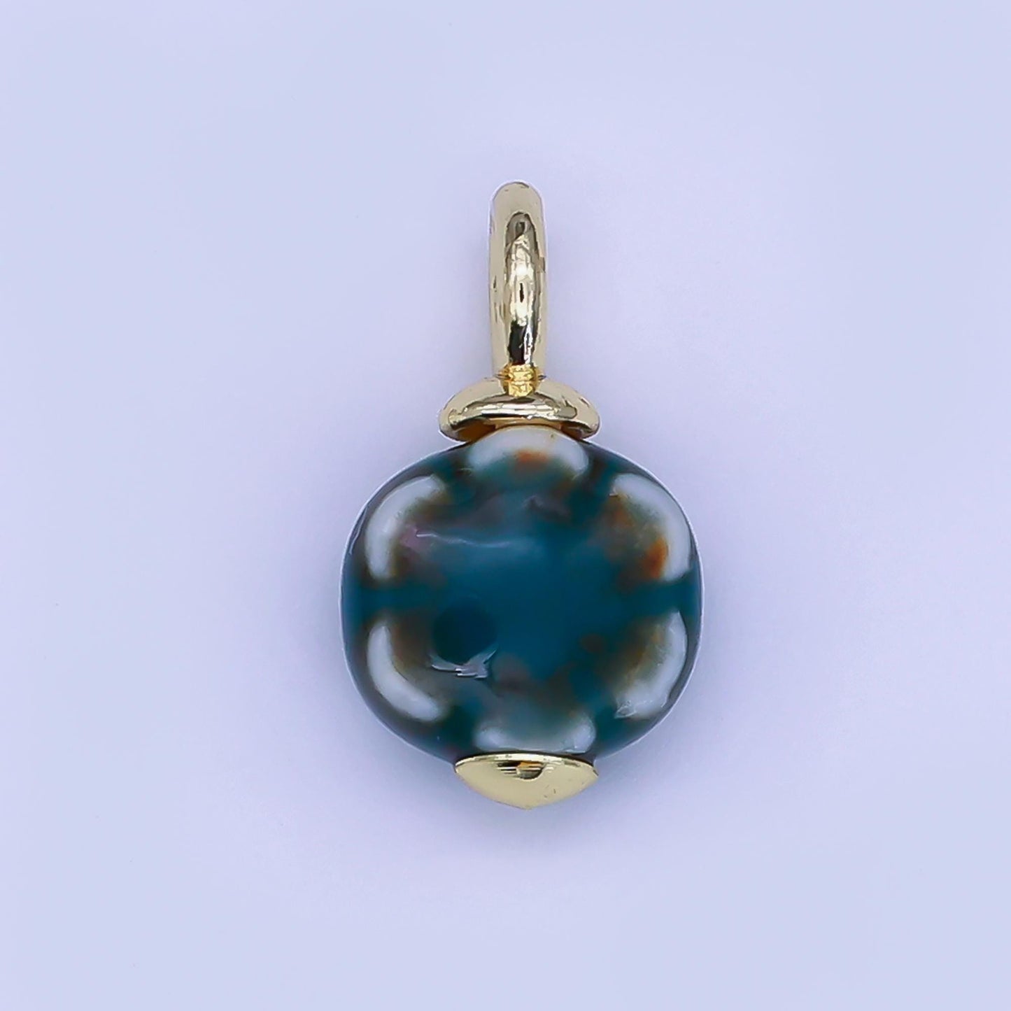24K Gold Filled Flower Ceramic Drop Pendant Charm Vintage Porcelain Charm | E314 - E320