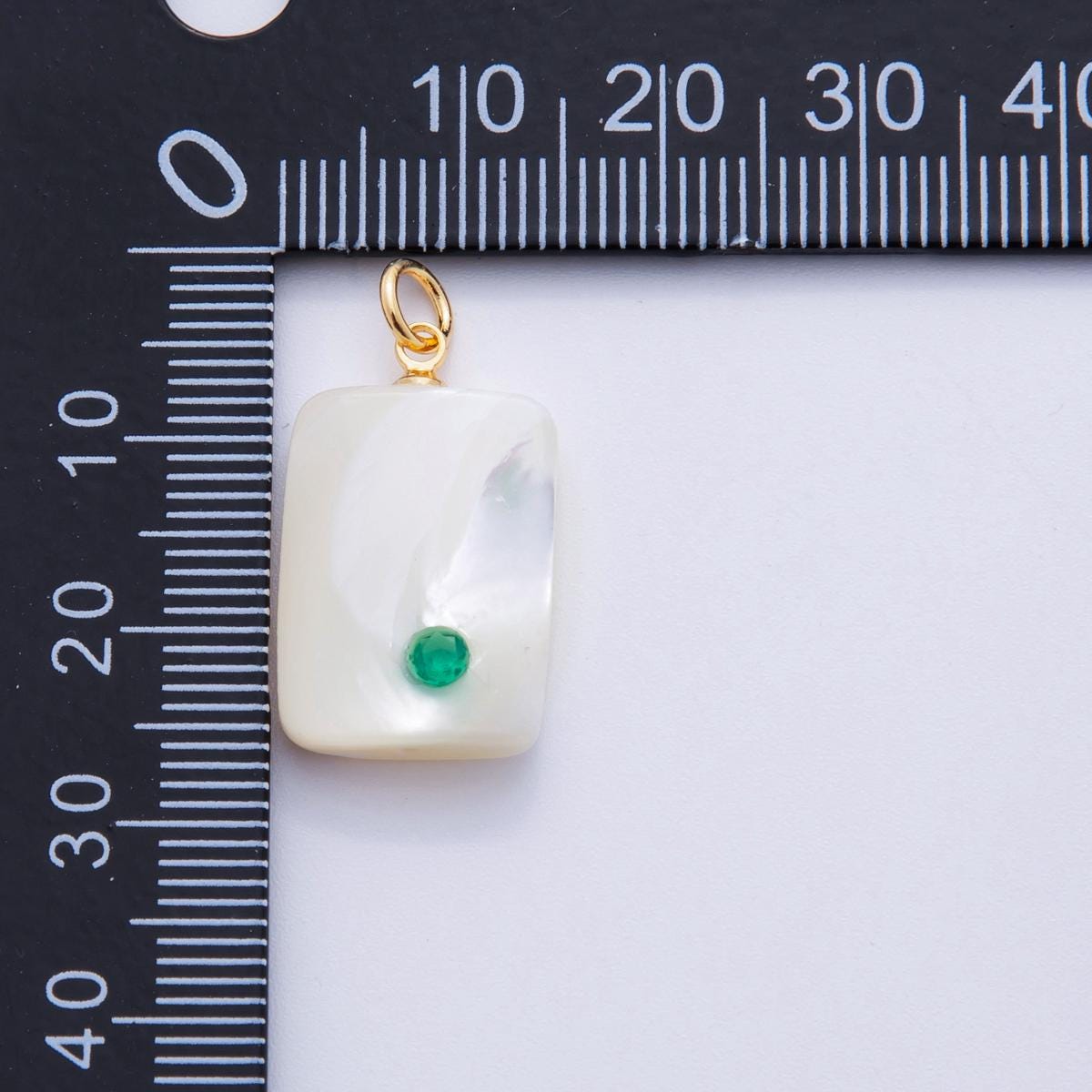 Mini White Tag Shell pearl charms white pearl Blue CZ pendants dainty charm necklace pendant 14 mm pearl drop with bail X-643
