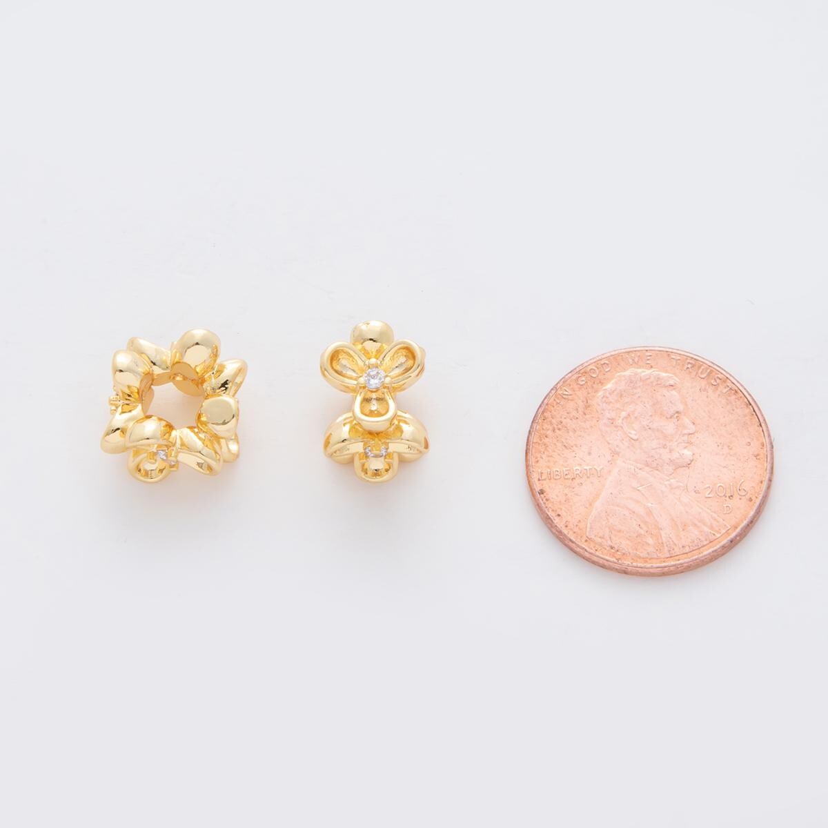 Mini Gold Filled Flower Spacer beads for diy beaded bracelet Necklace jewelry charms rondelle bead spacer bead size 10mm B-091