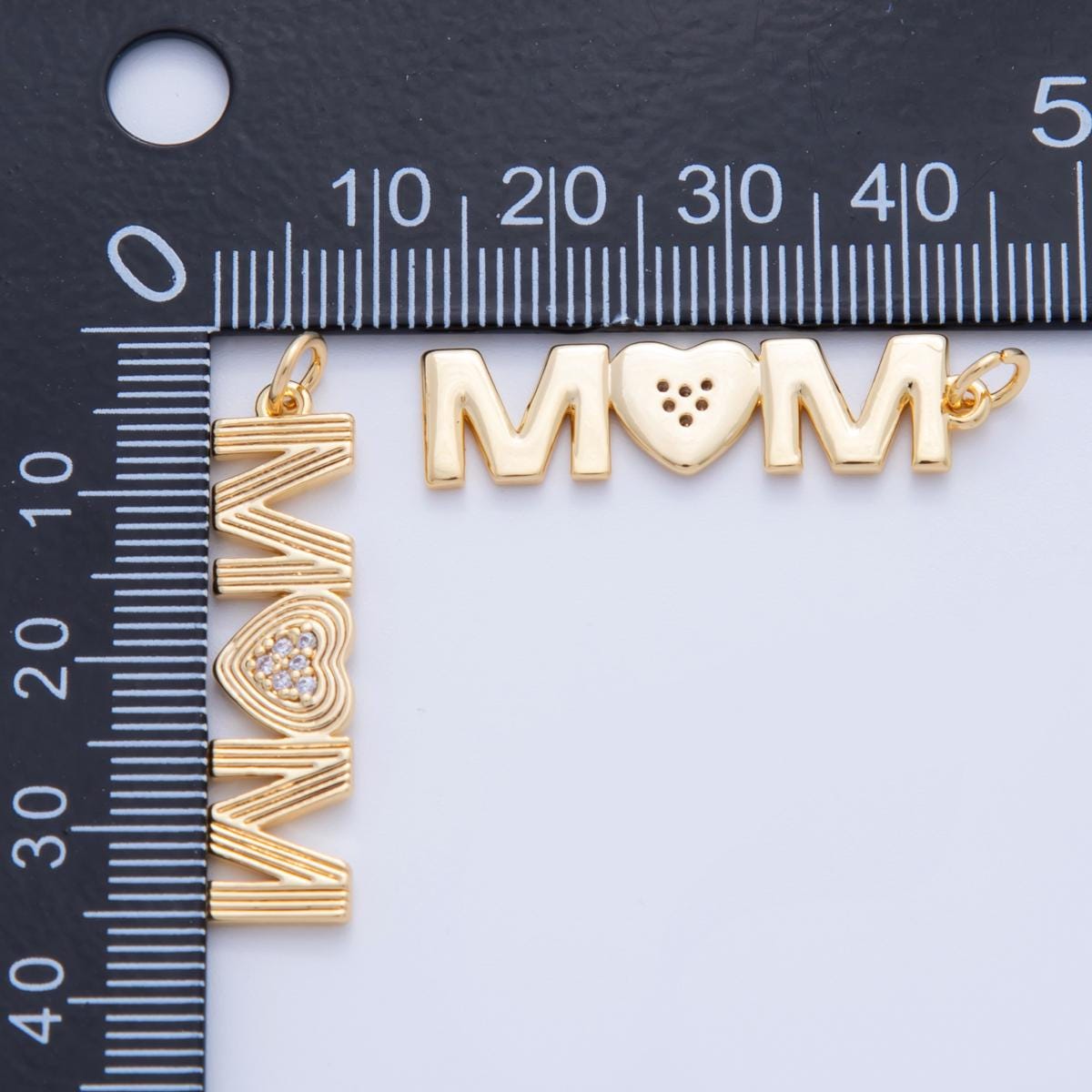 Dainty Mom charm 18k gold filled Groovy Mom script Pendant for Retro Necklace bracelet Component for Mothers Day | AF-336