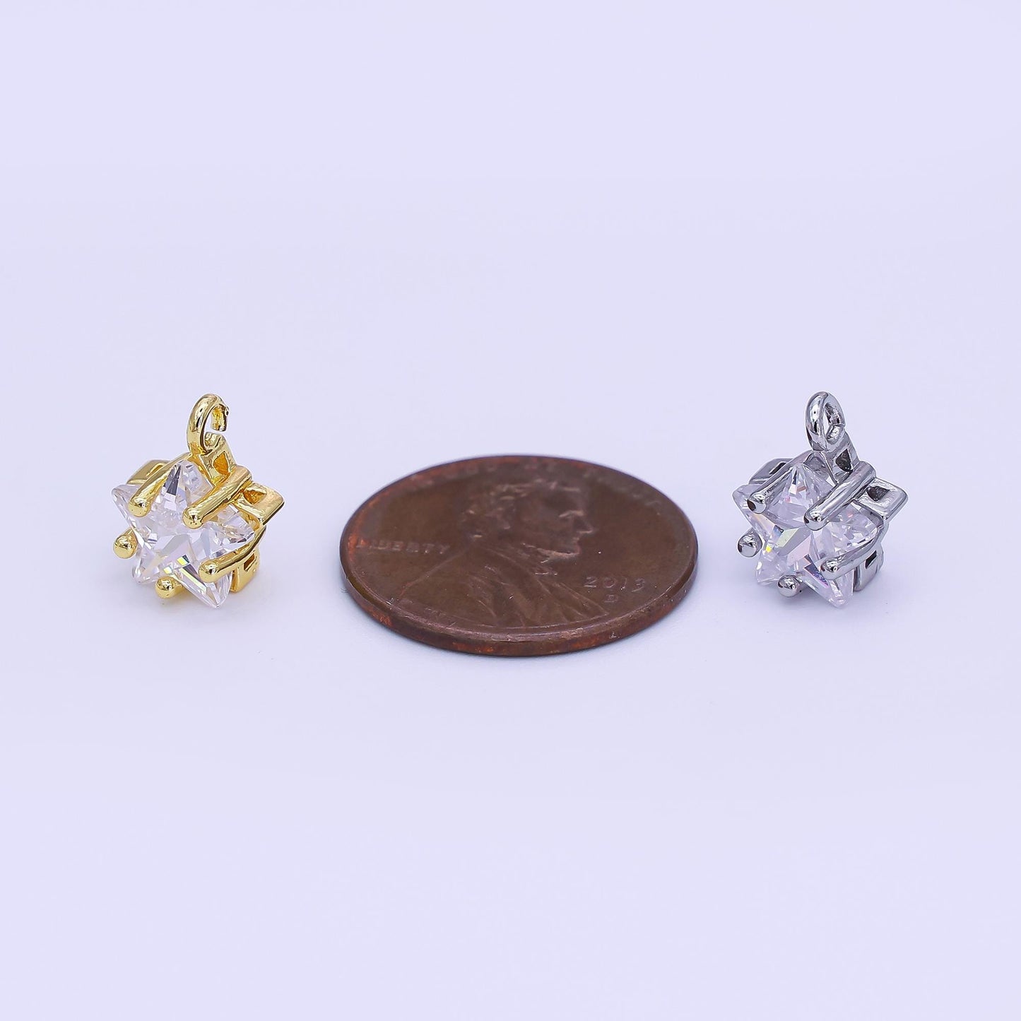 Mini CZ star Pendant Clear star Charm celestial Jewelry Inspired Gold Star Charm AJ-295