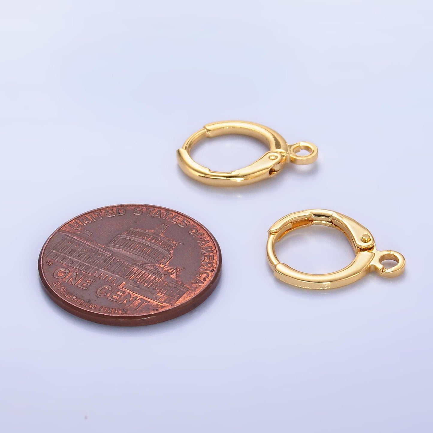 Dainty gold filled huggie w/ open link lever back hoop earring making 12 MM nickel & lead free for earring charm making finding z-1279