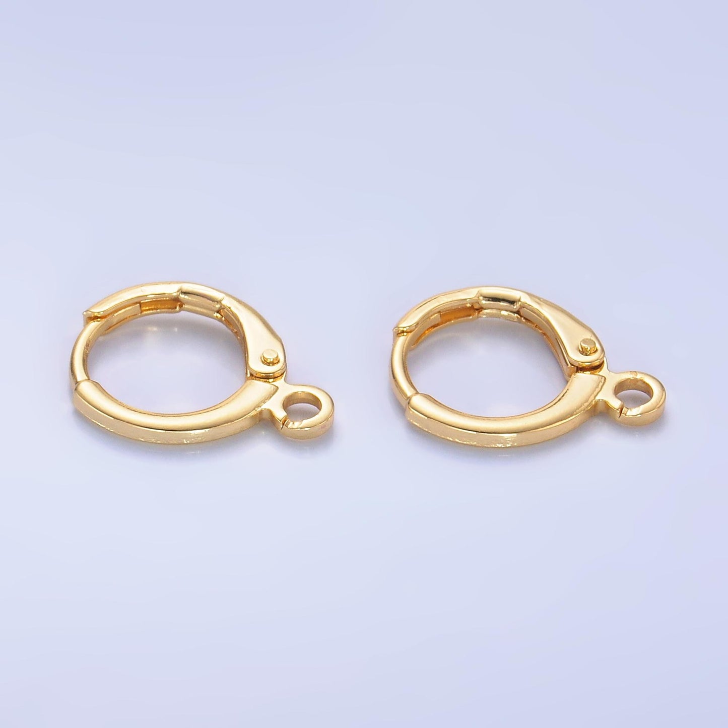 Dainty gold filled huggie w/ open link lever back hoop earring making 12 MM nickel & lead free for earring charm making finding z-1279