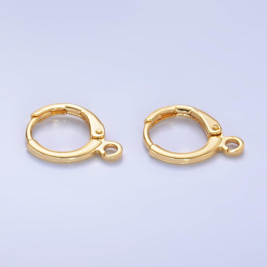 Dainty gold filled huggie w/ open link lever back hoop earring making 12 MM nickel & lead free for earring charm making finding z-1279