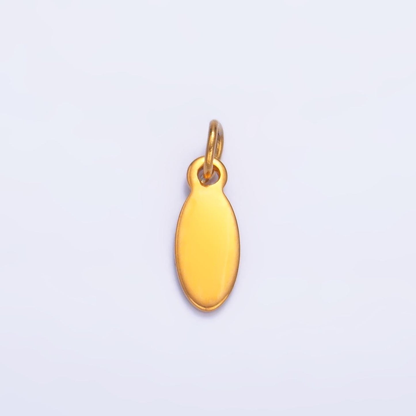 20x Mini Gold Engraved Stainless Steel oval Pendant for Personalize Front, Back or Both Blank Tag Jewelry Making Supply 4mm oval Charm P657