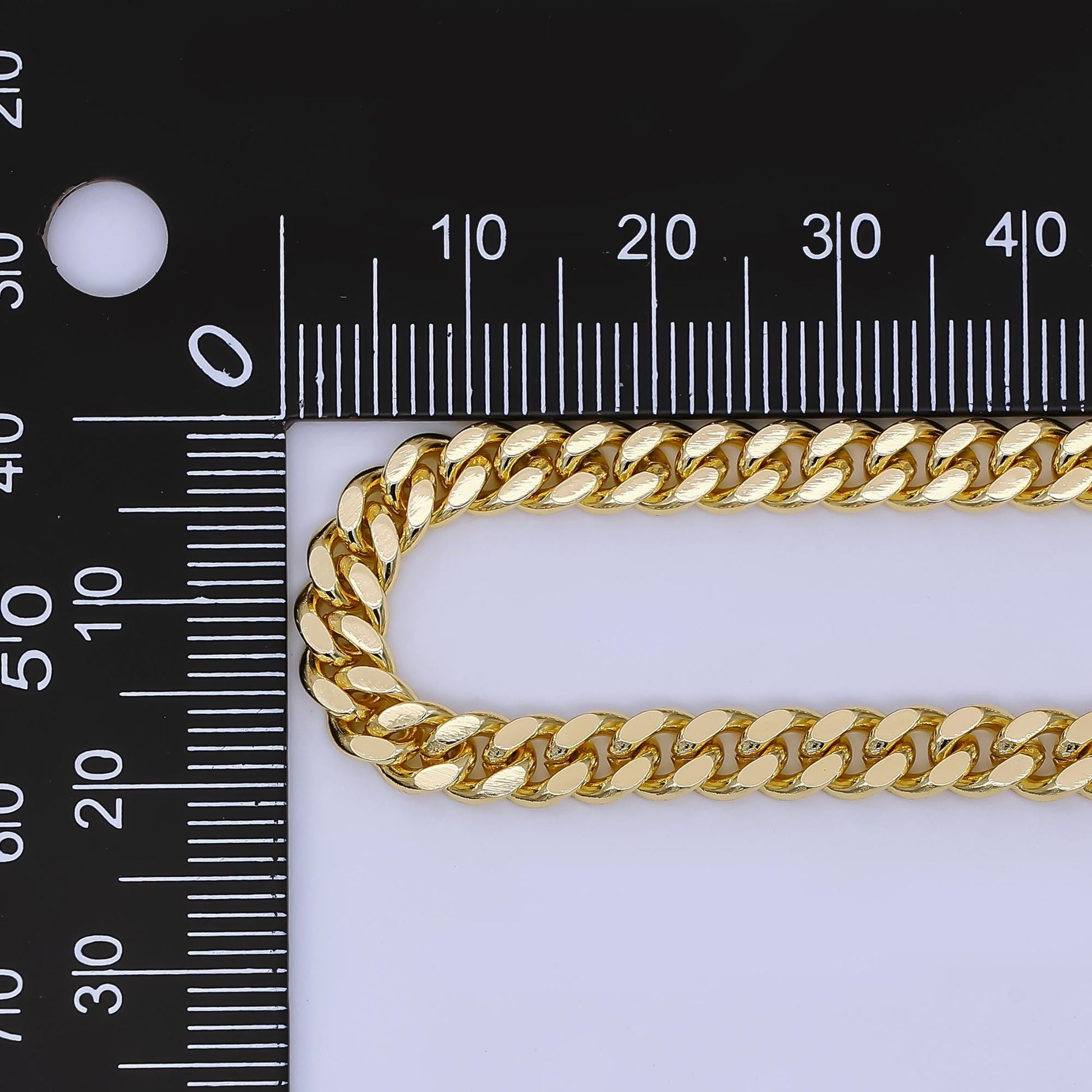 5mm Gold Thick Cuban Curb Chain by Yard, Cuban Curb Chain by Foot, Wholesale bulk Roll Chain for Jewelry Making, Thickness ROLL-1652