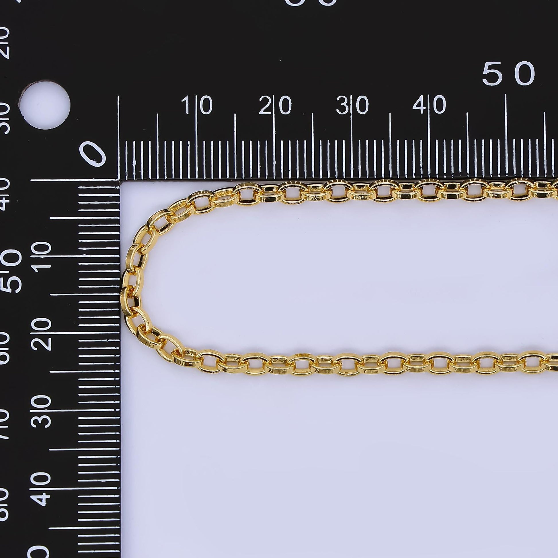 24k Gold Filled 3mm Round Rolo Unfinished Chain by Yard ROLL-1669