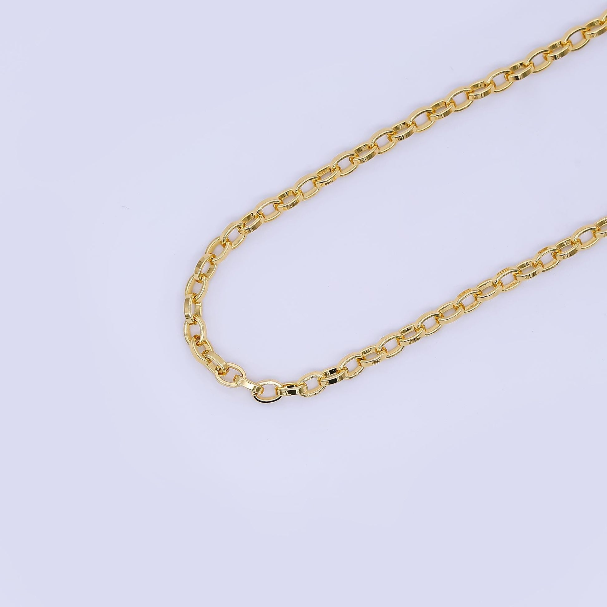 24k Gold Filled 3mm Round Rolo Unfinished Chain by Yard ROLL-1669