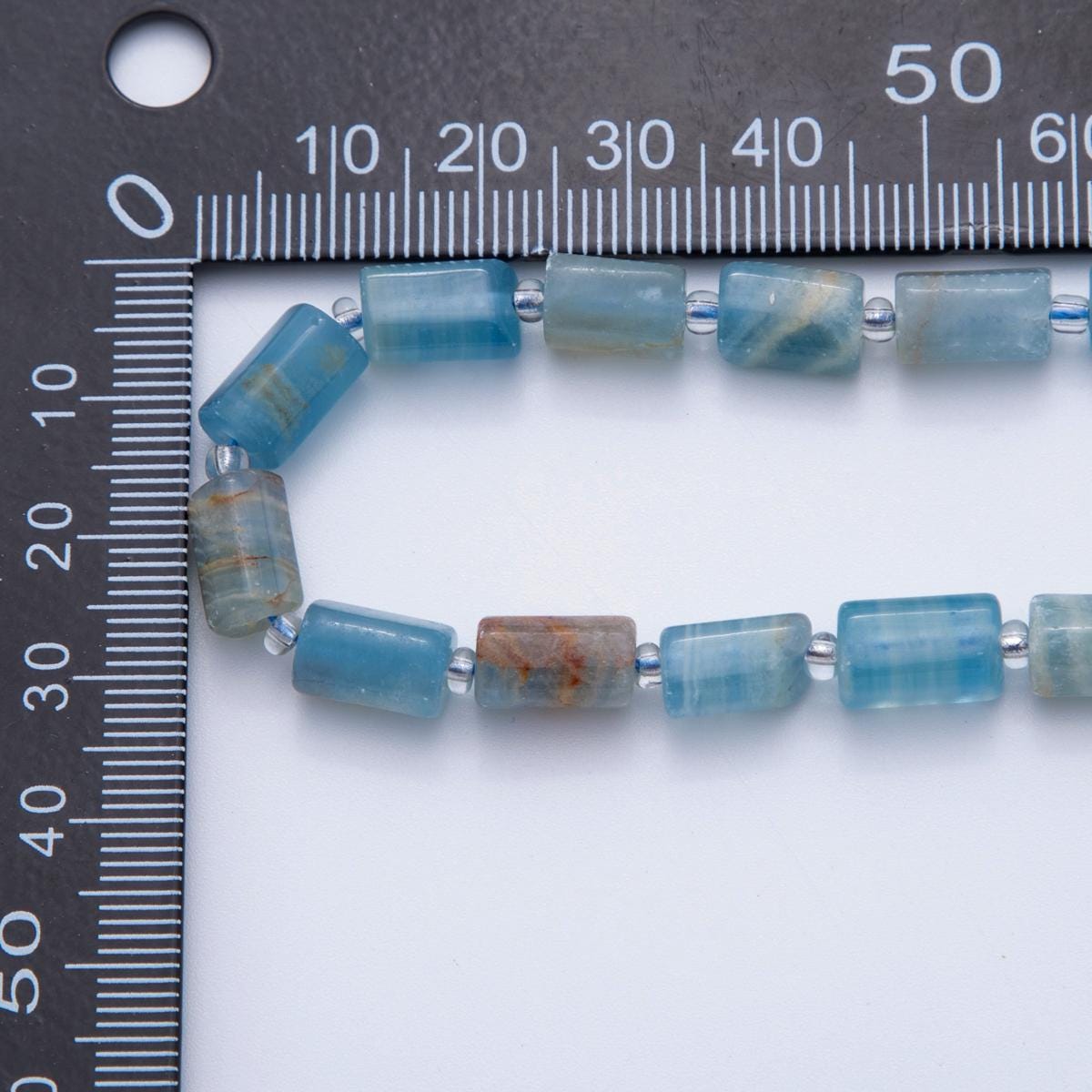 Natural Blue Calcite Bead Stone Cylinder gemstone beads Tube barrel beads 10x6 mm
