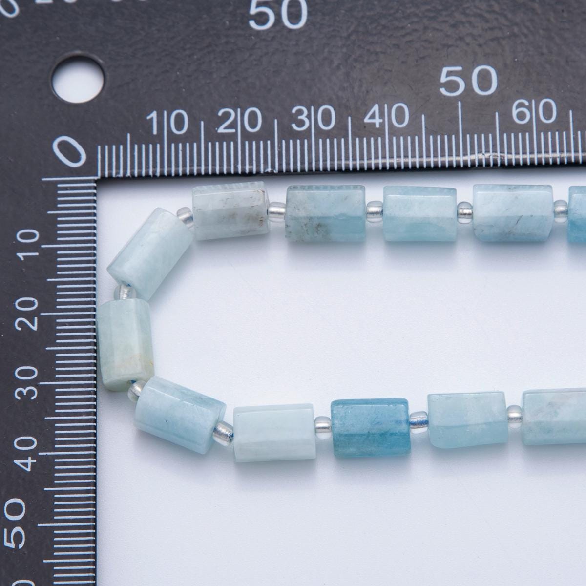 Natural Blue Aquamarine Bead Stone Cylinder gemstone beads Tube barrel beads 10x6 mm WA-1504