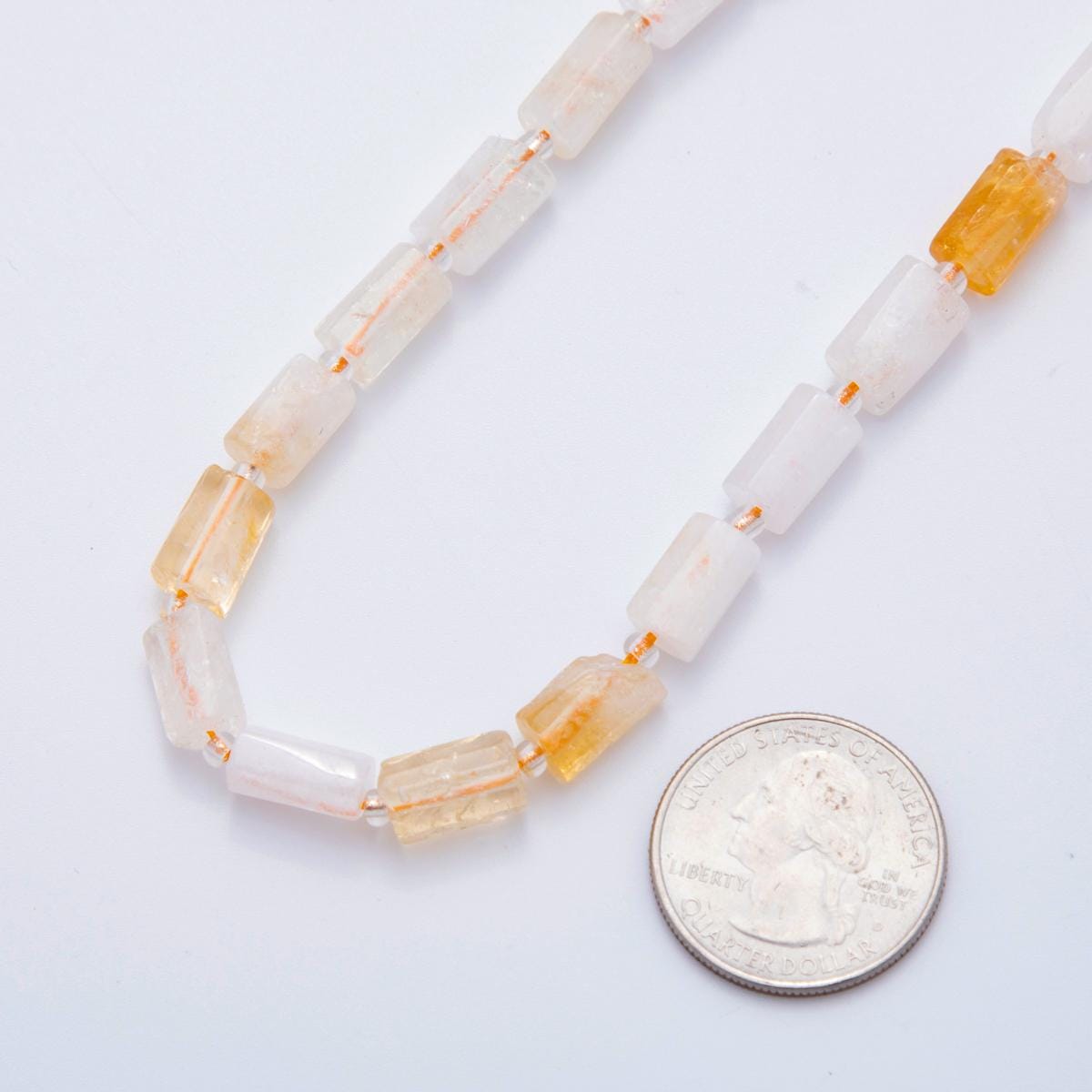 Natural Citrine Bead Stone Cylinder gemstone Clear Orange beads Tube barrel beads 10x6 mm WA-1505