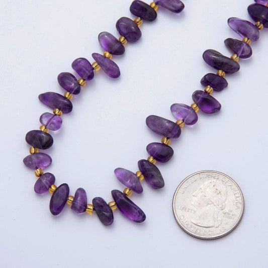 Natural Freeform Gemstone Chip Nugget Purple Amethyst Bead Strands Loose Bead WA-17693