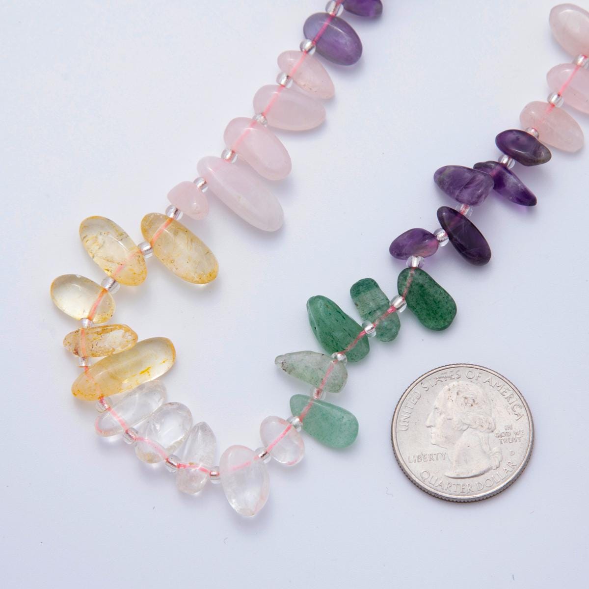 Natural Freeform Gemstone Chip Nugget Mix Color Quartz Bead Strands Loose Bead WA-1870