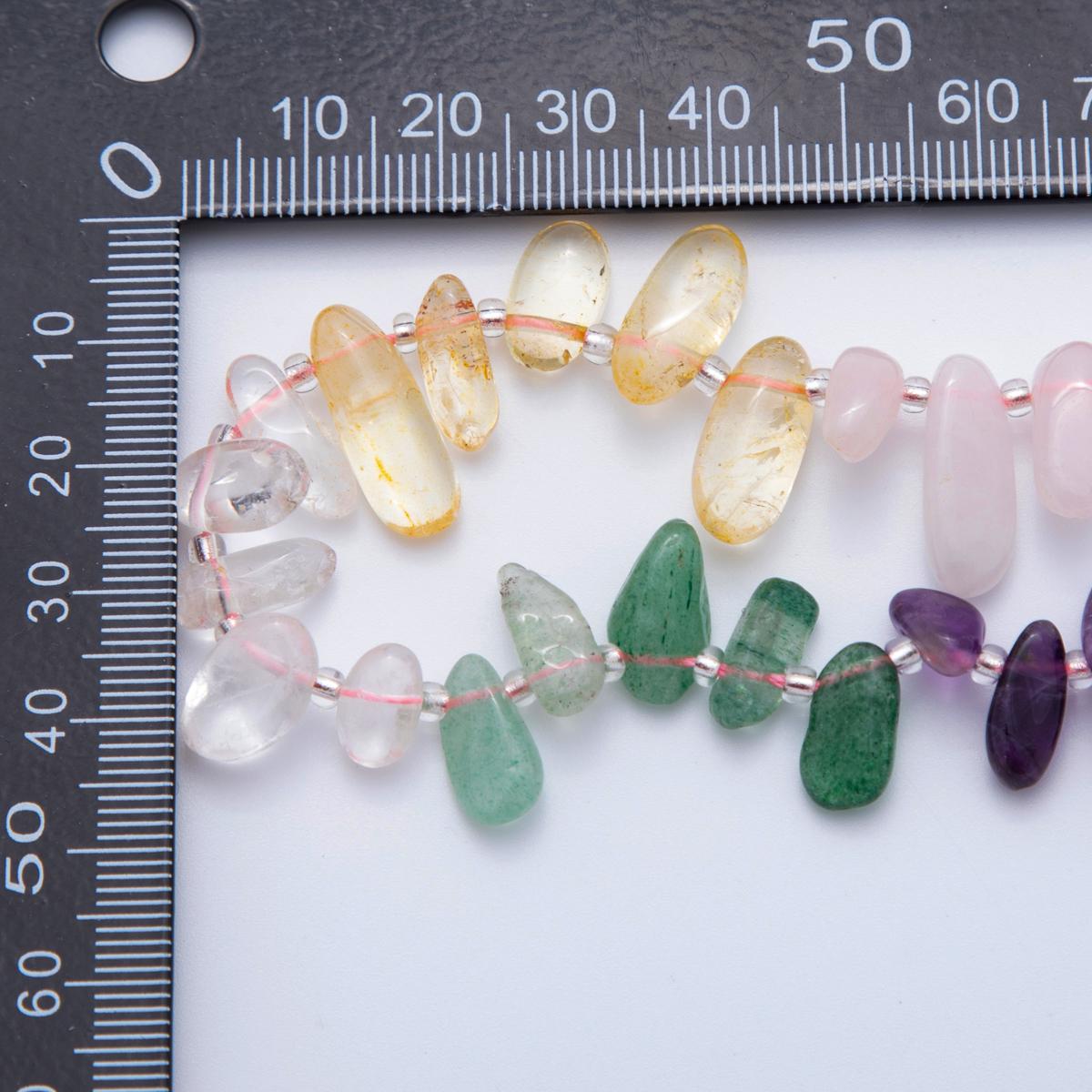 Natural Freeform Gemstone Chip Nugget Mix Color Quartz Bead Strands Loose Bead WA-1870