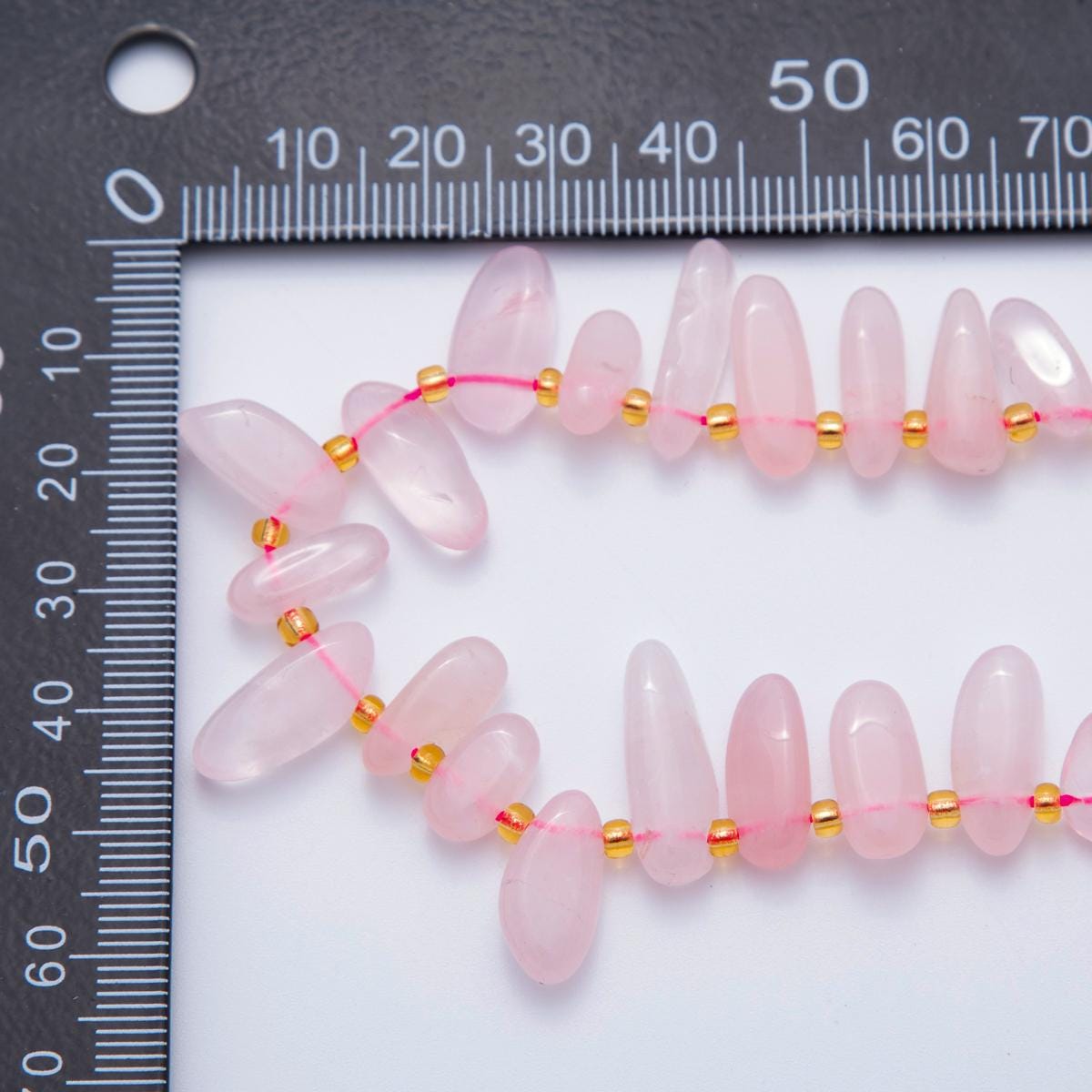 Natural Gemstone Chip Bead Smooth Freeform Chip Nugget Beads Rose Quartz Gemstone Crystal Beads for Jewelry Making Bracelet Necklace WA-1947