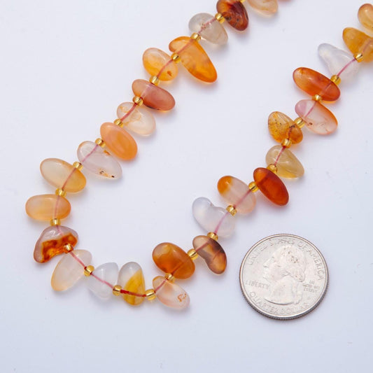 Natural Gemstone Chip Bead Smooth Freeform Chip Nugget Beads Carnelian Gemstone Crystal Beads for Jewelry Making Bracelet Necklace WA-1949