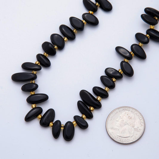 Natural Gemstone Chip Bead Smooth Freeform Chip Nugget Beads Black Obsidian Gemstone Crystal Beads Jewelry Making Bracelet Necklace WA-1971