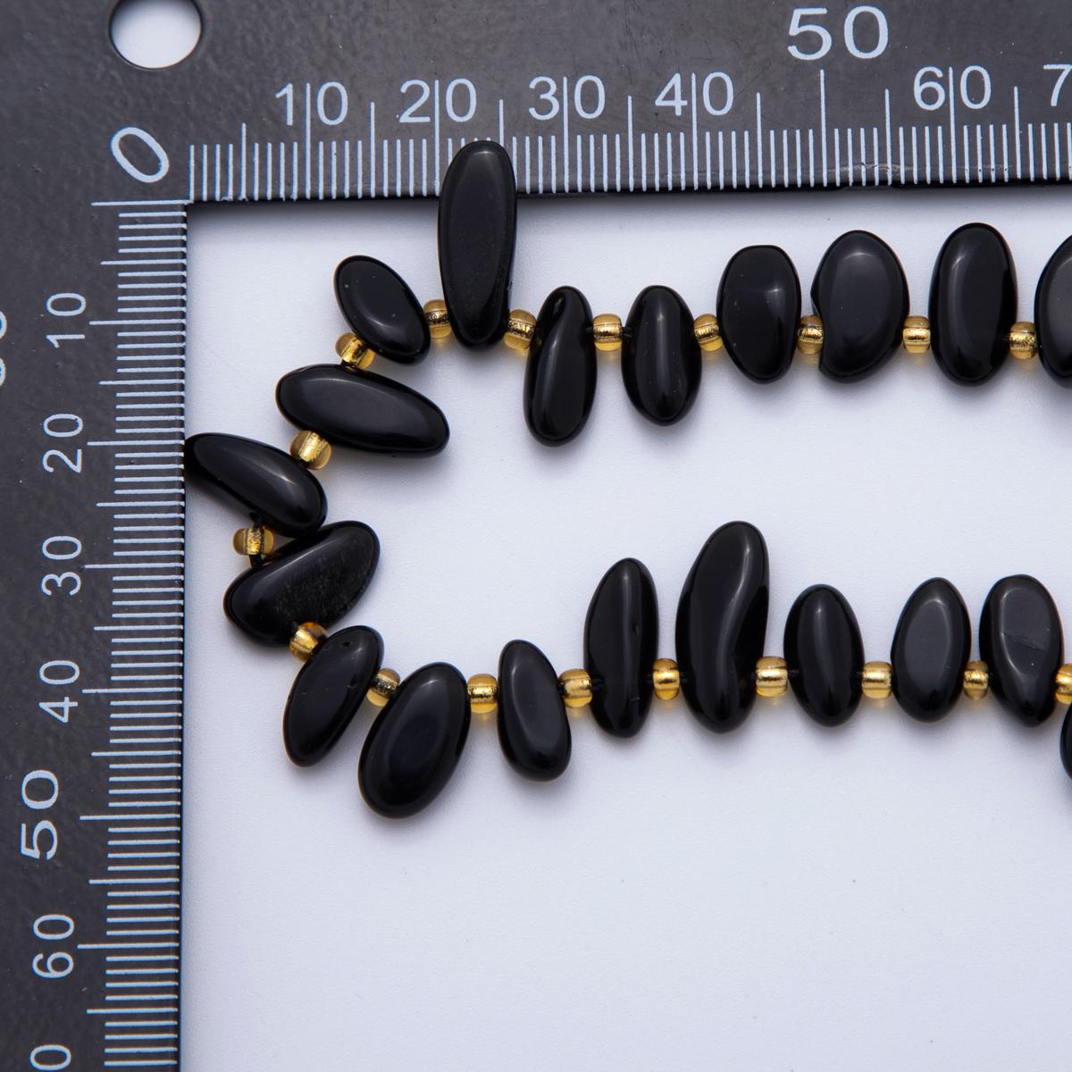 Natural Gemstone Chip Bead Smooth Freeform Chip Nugget Beads Black Obsidian Gemstone Crystal Beads Jewelry Making Bracelet Necklace WA-1971
