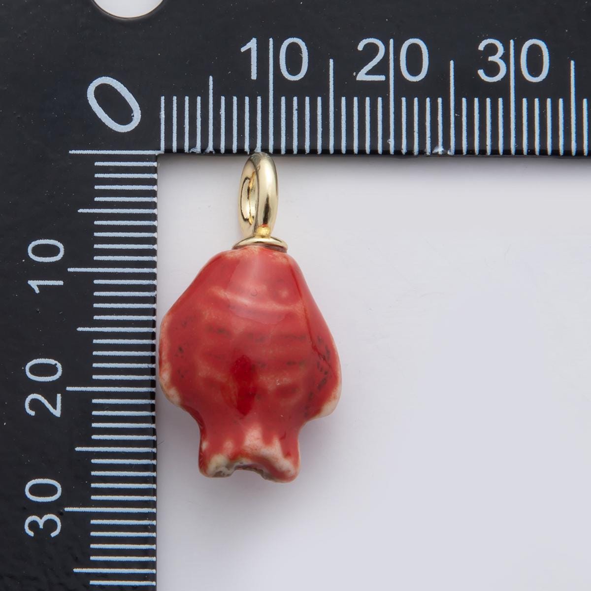 Dainty Fish ceramic charm handmade Pink Cute Fish Shell ceramic porcelain Beach charm for necklace bracelet jewelry making supply N-082