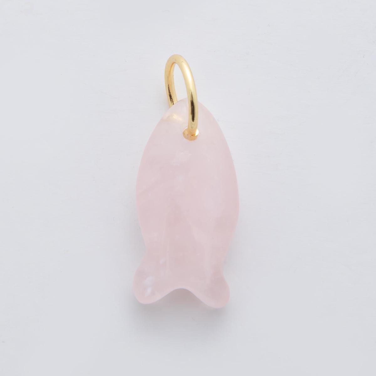 Natural Gemstone Fish Pendant Dainty Fish Stone Charm for Necklace Bracelet Jewelry Making Supply 18k Gold Filled Charm C317