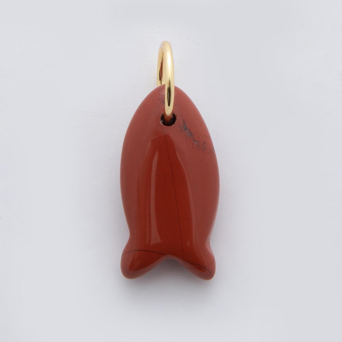 Natural Gemstone Fish Pendant Dainty Fish Stone Charm for Necklace Bracelet Jewelry Making Supply 18k Gold Filled Charm C317