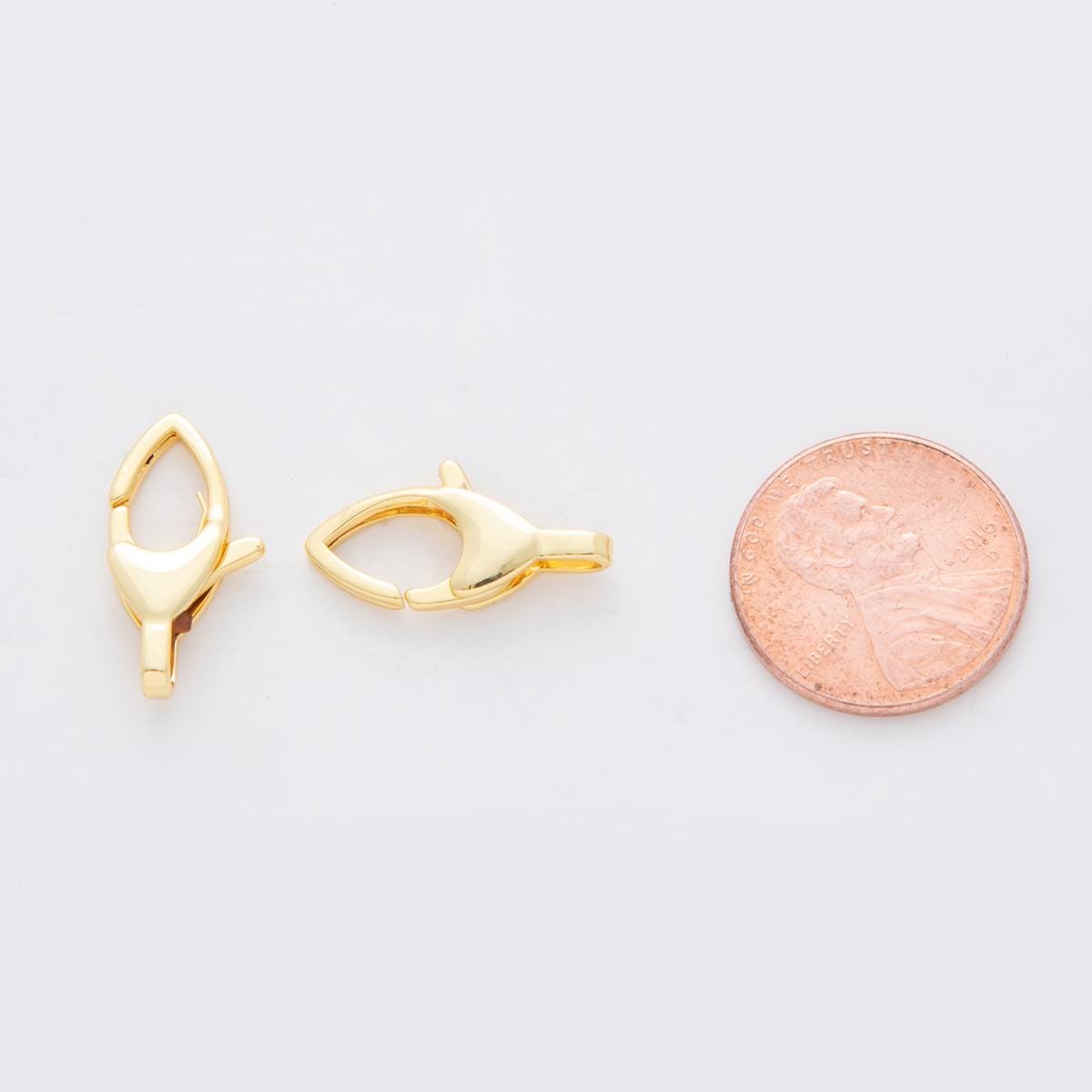 18K Gold Filled Teardrop Edged Lobster Claw Clasps Finding | Z1167