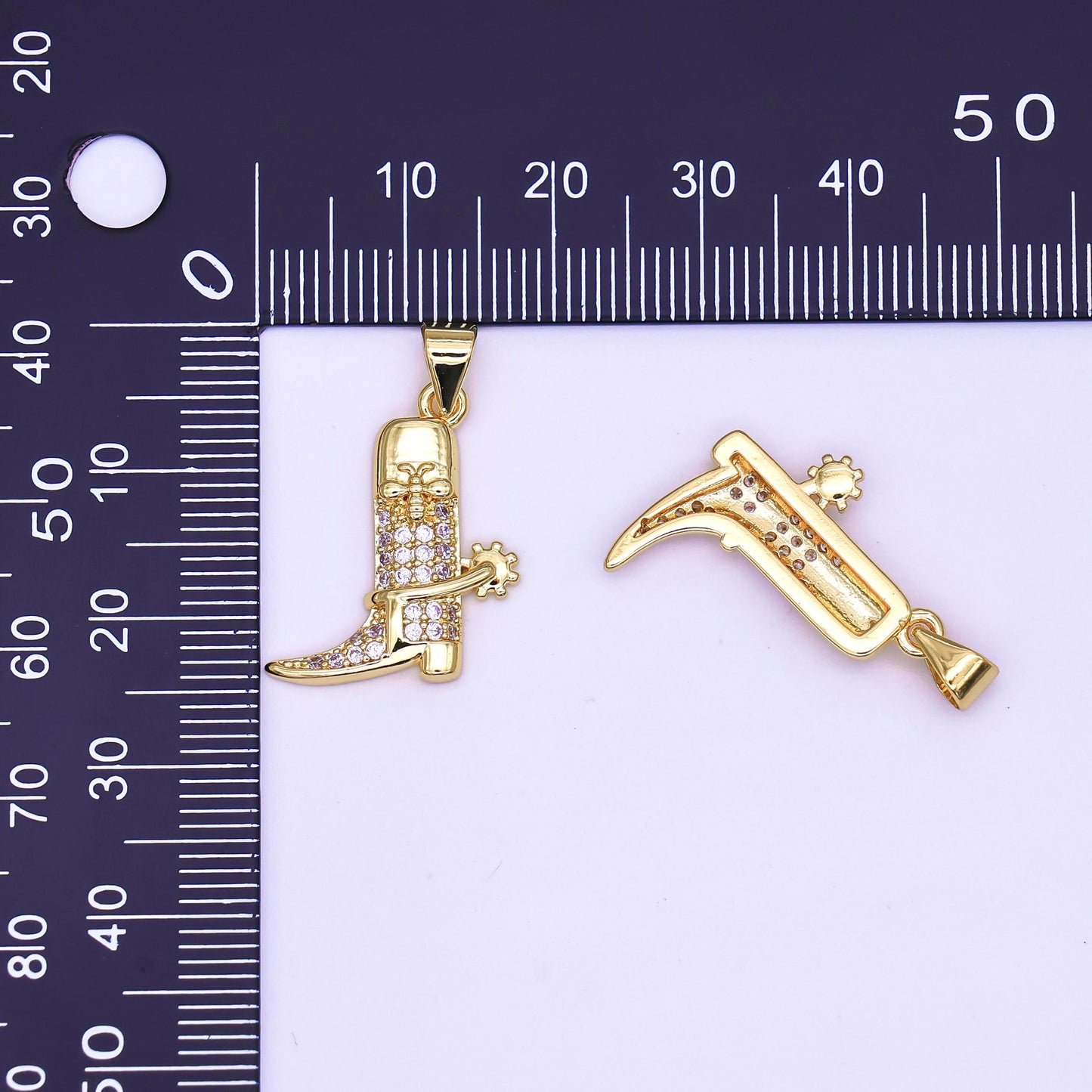 24k gold filled Cowboy Boot charm small Shoes necklace bracelet pendant diy jewelry findings AH-469