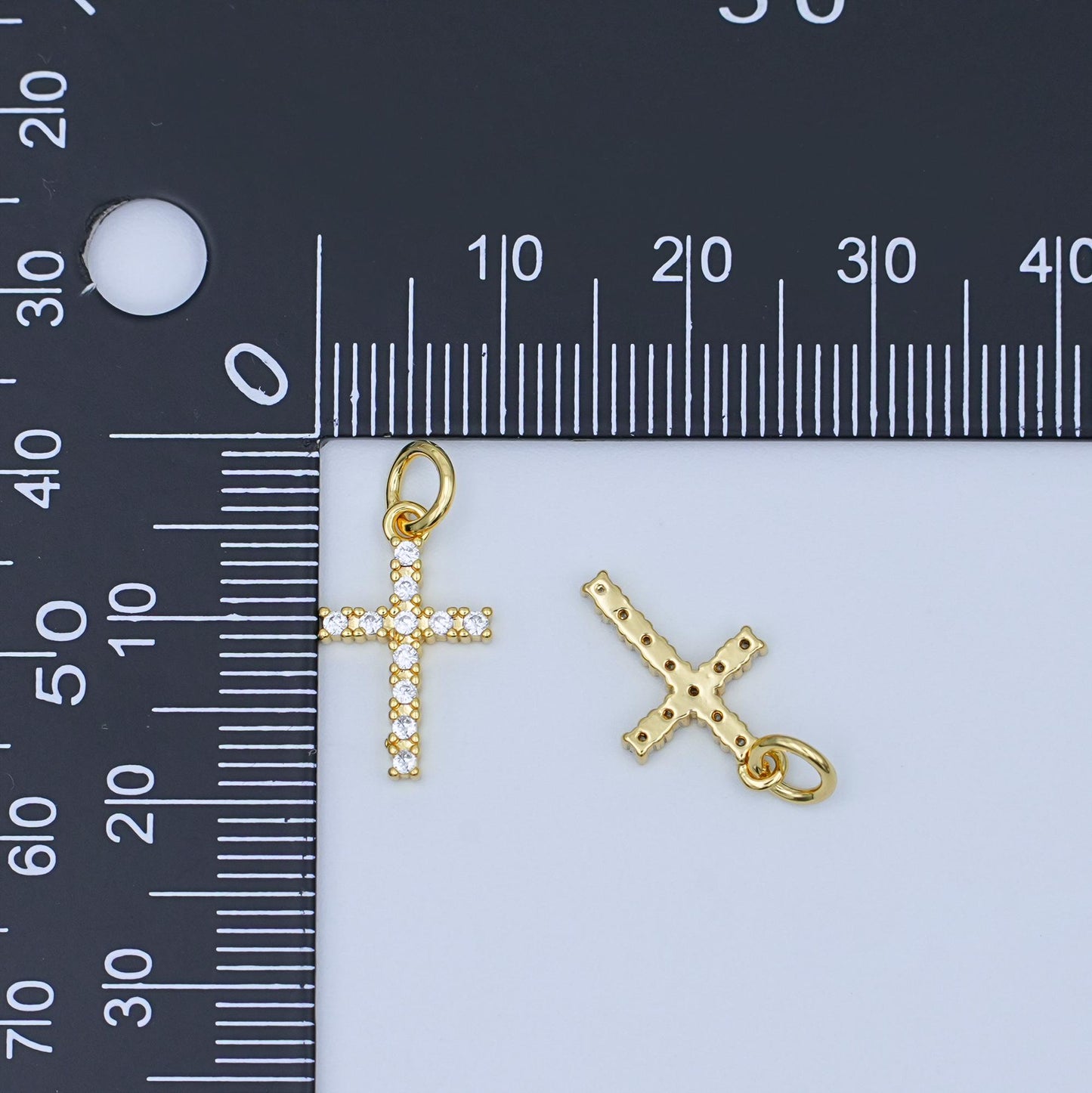 Micro Pave Cubic Cross 24K gold filled Pendant, CZ pendant, Bracelet Charm, Necklace Pendant Religious Jewelry Making Supply AF-544