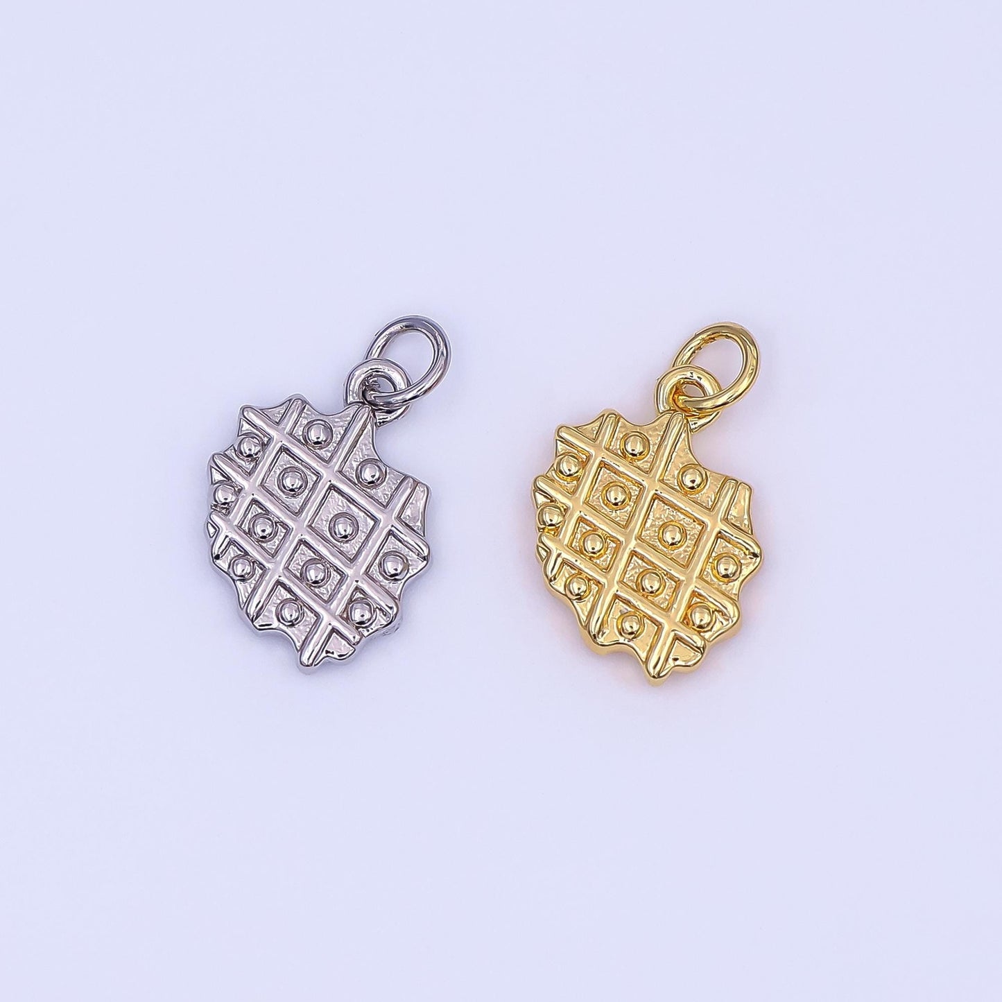 14k gold filled waffle Charm Food Breakfast Jewelry Inspired | AF-543
