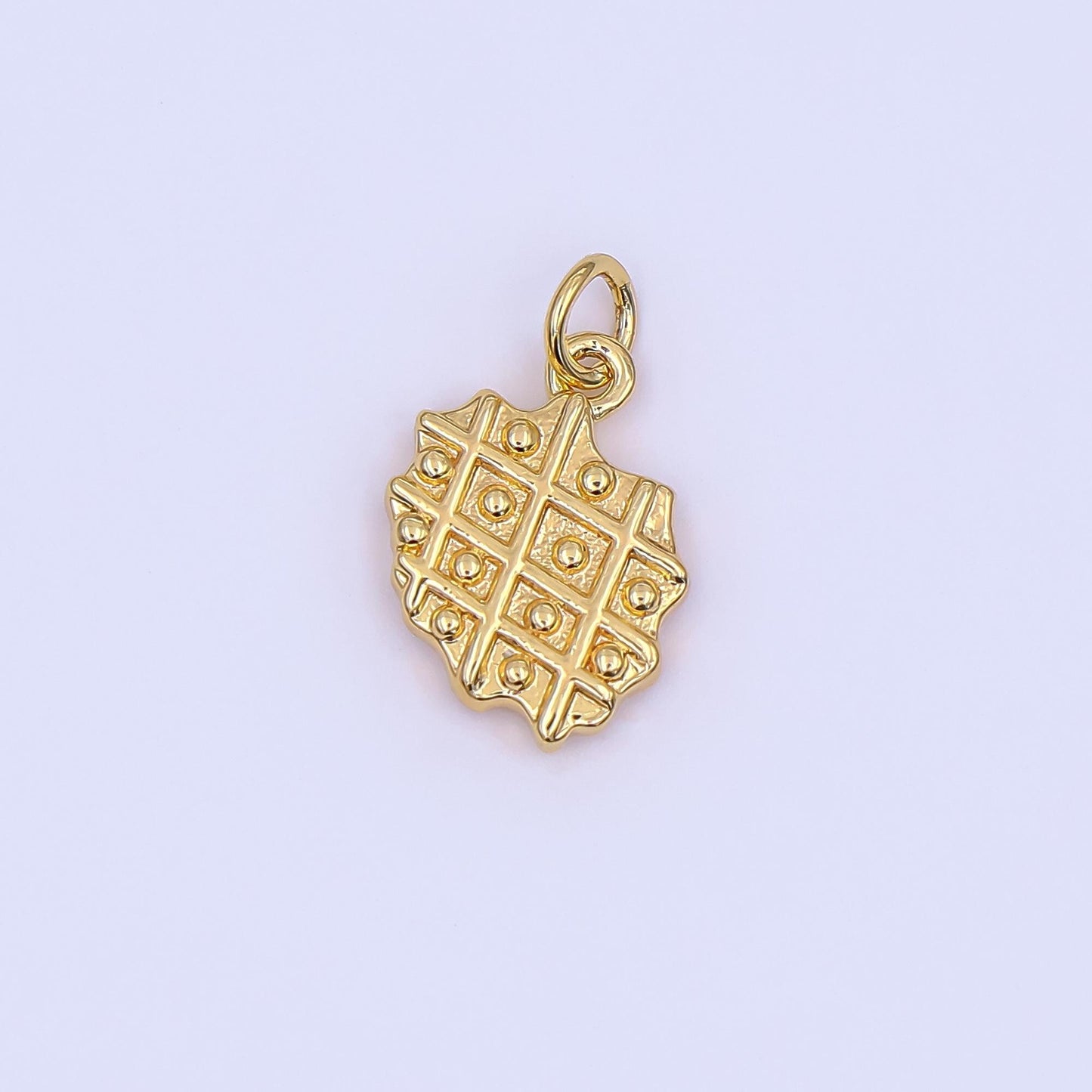 14k gold filled waffle Charm Food Breakfast Jewelry Inspired | AF-543