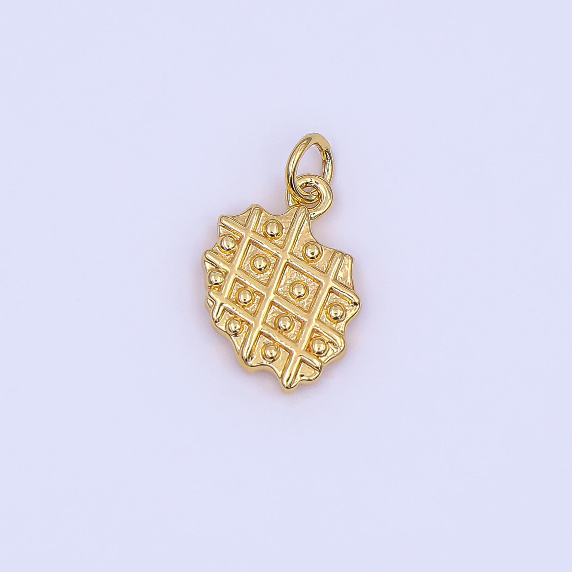 14k gold filled waffle Charm Food Breakfast Jewelry Inspired | AF-543