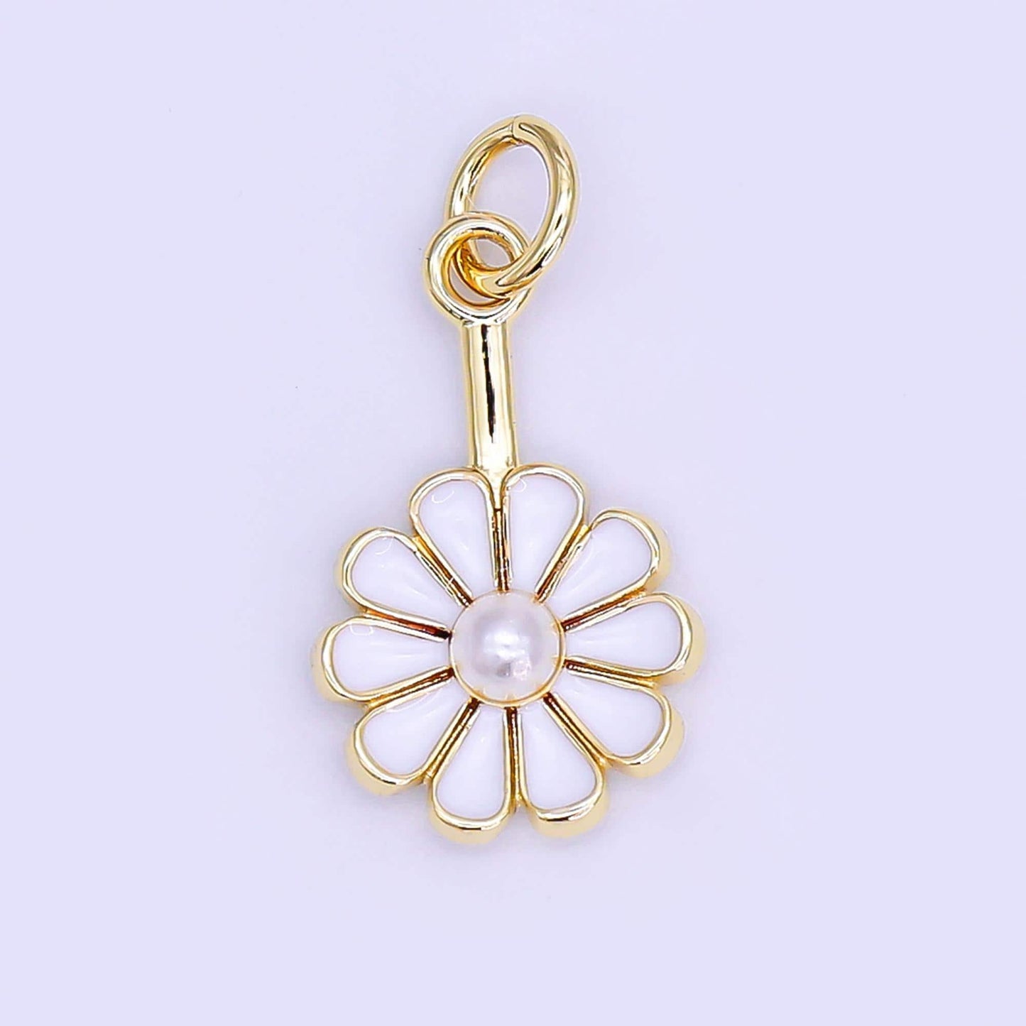 Dainty 24k Gold Filled Flower enamel charm bracelet earring necklace for woman, floral jewelry minimalist jewelry Inspired AF-530