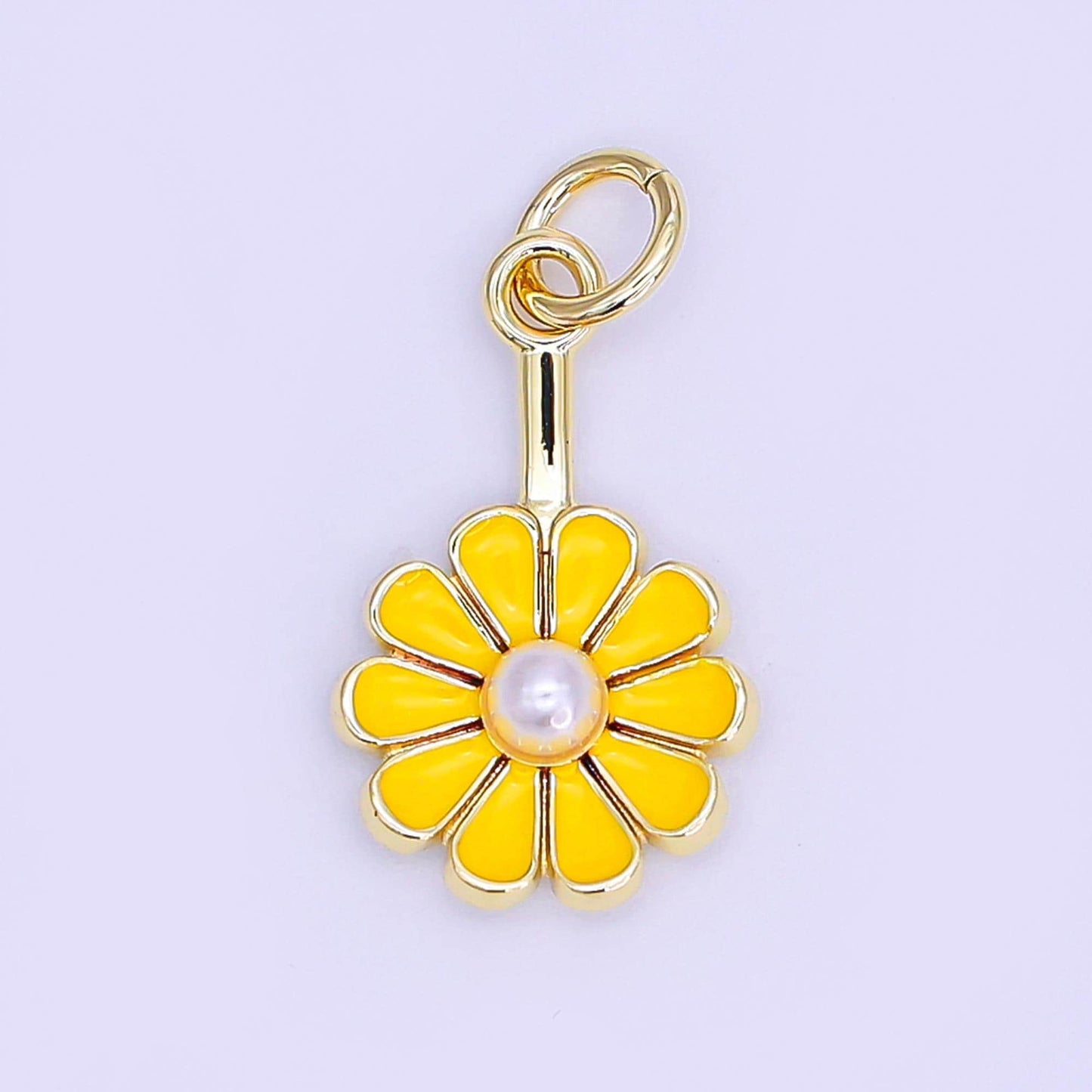 Dainty 24k Gold Filled Flower enamel charm bracelet earring necklace for woman, floral jewelry minimalist jewelry Inspired AF-530