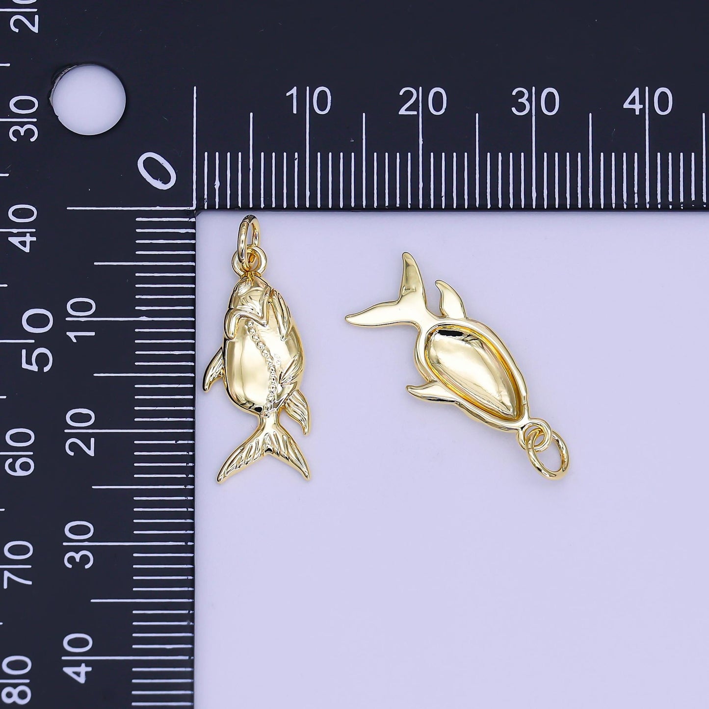 Tiny 18K Gold Filled Tuna Fish Charm Ocean Under the Sea Jewelry Inspired | AF-526