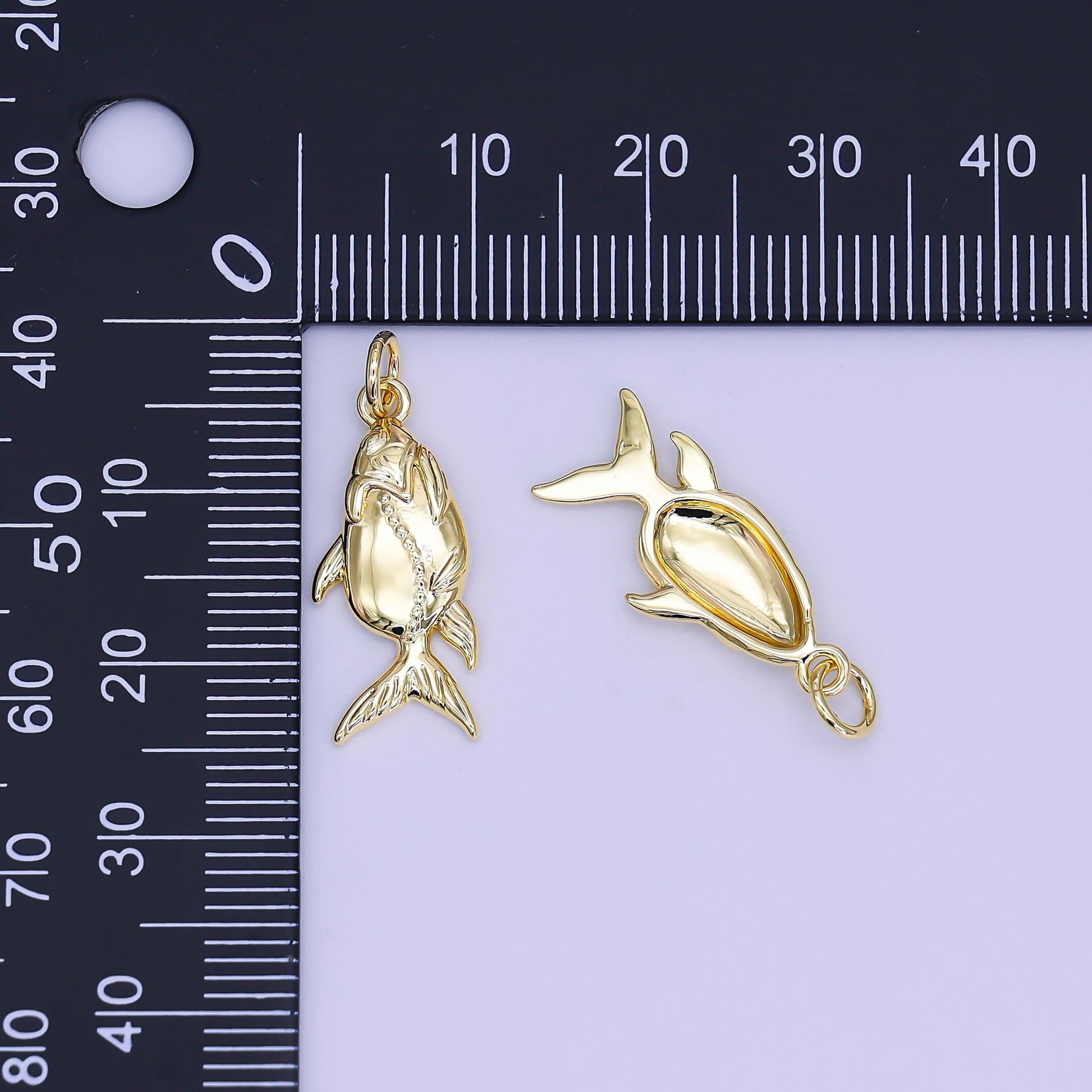 Tiny 18K Gold Filled Tuna Fish Charm Ocean Under the Sea Jewelry Inspired | AF-526