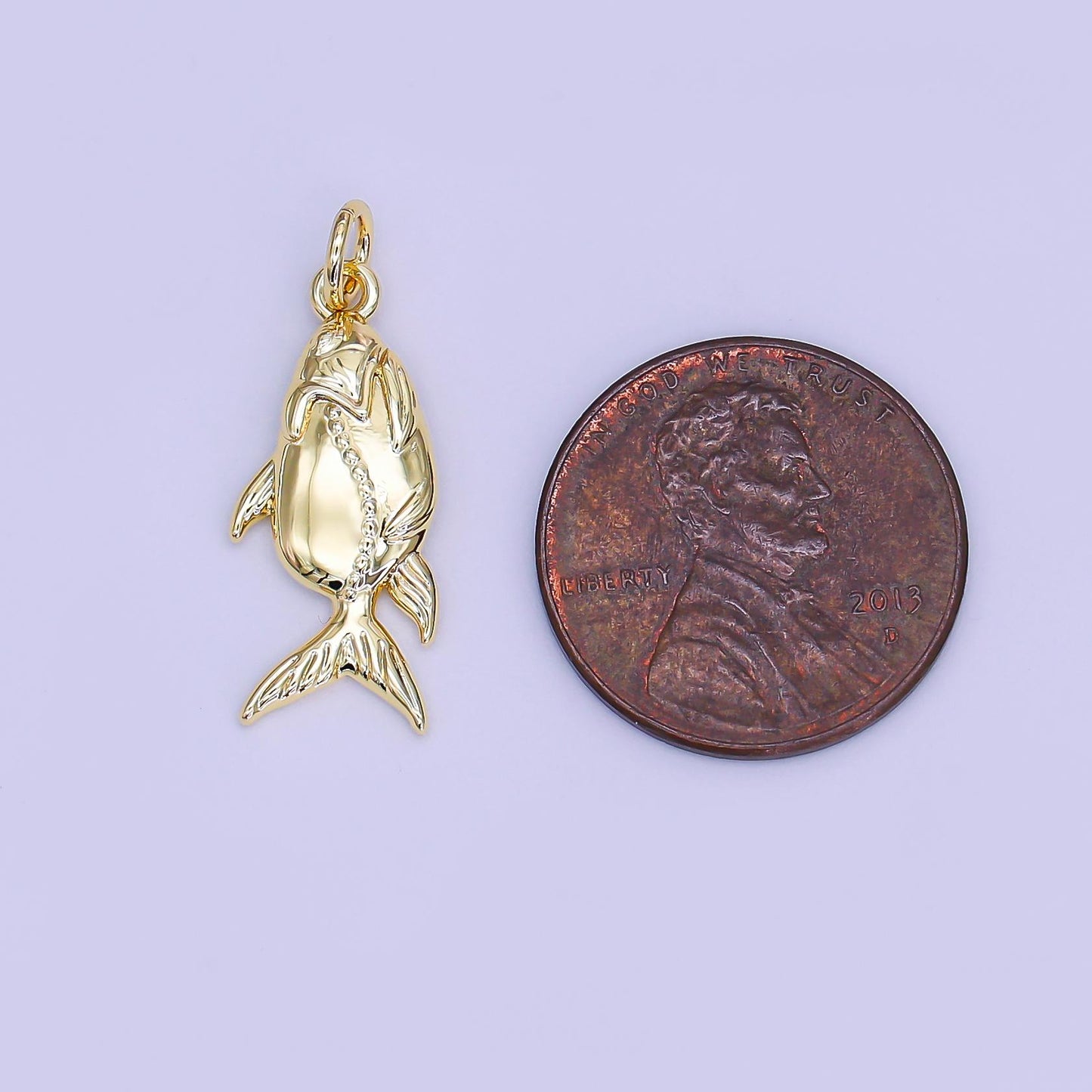 Tiny 18K Gold Filled Tuna Fish Charm Ocean Under the Sea Jewelry Inspired | AF-526