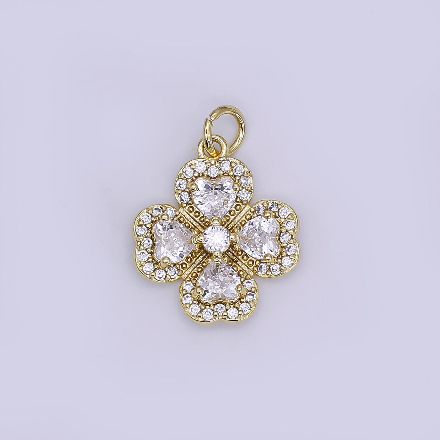 Mini Gold Flower Charms Dainty Gold Floral Pendant Cubic Flower Spring Garden Charm for Necklace Bracelet DIY Jewelry Making Supply aj-323