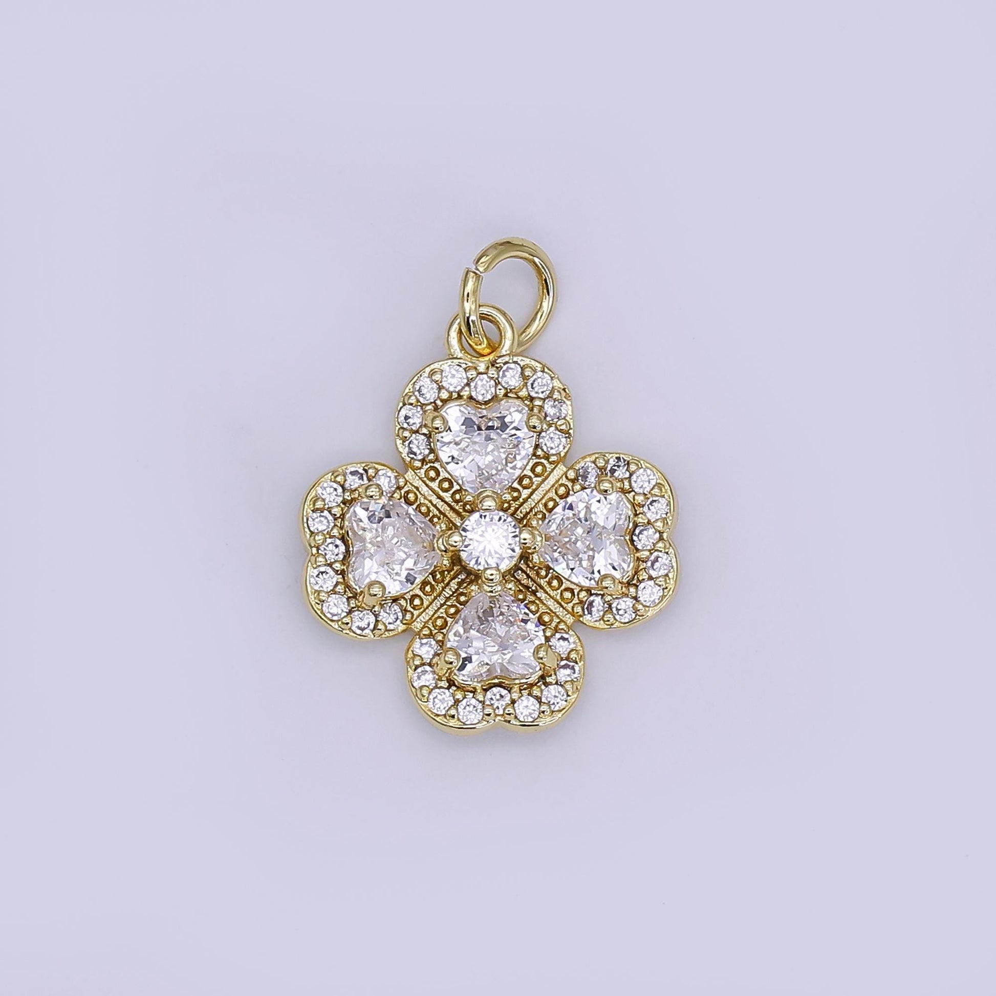 Mini Gold Flower Charms Dainty Gold Floral Pendant Cubic Flower Spring Garden Charm for Necklace Bracelet DIY Jewelry Making Supply aj-323