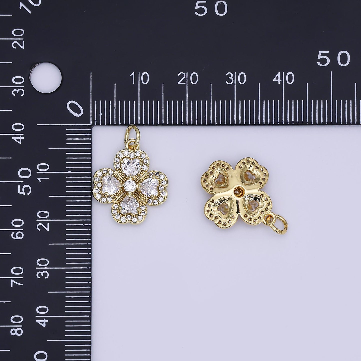 Mini Gold Flower Charms Dainty Gold Floral Pendant Cubic Flower Spring Garden Charm for Necklace Bracelet DIY Jewelry Making Supply aj-323